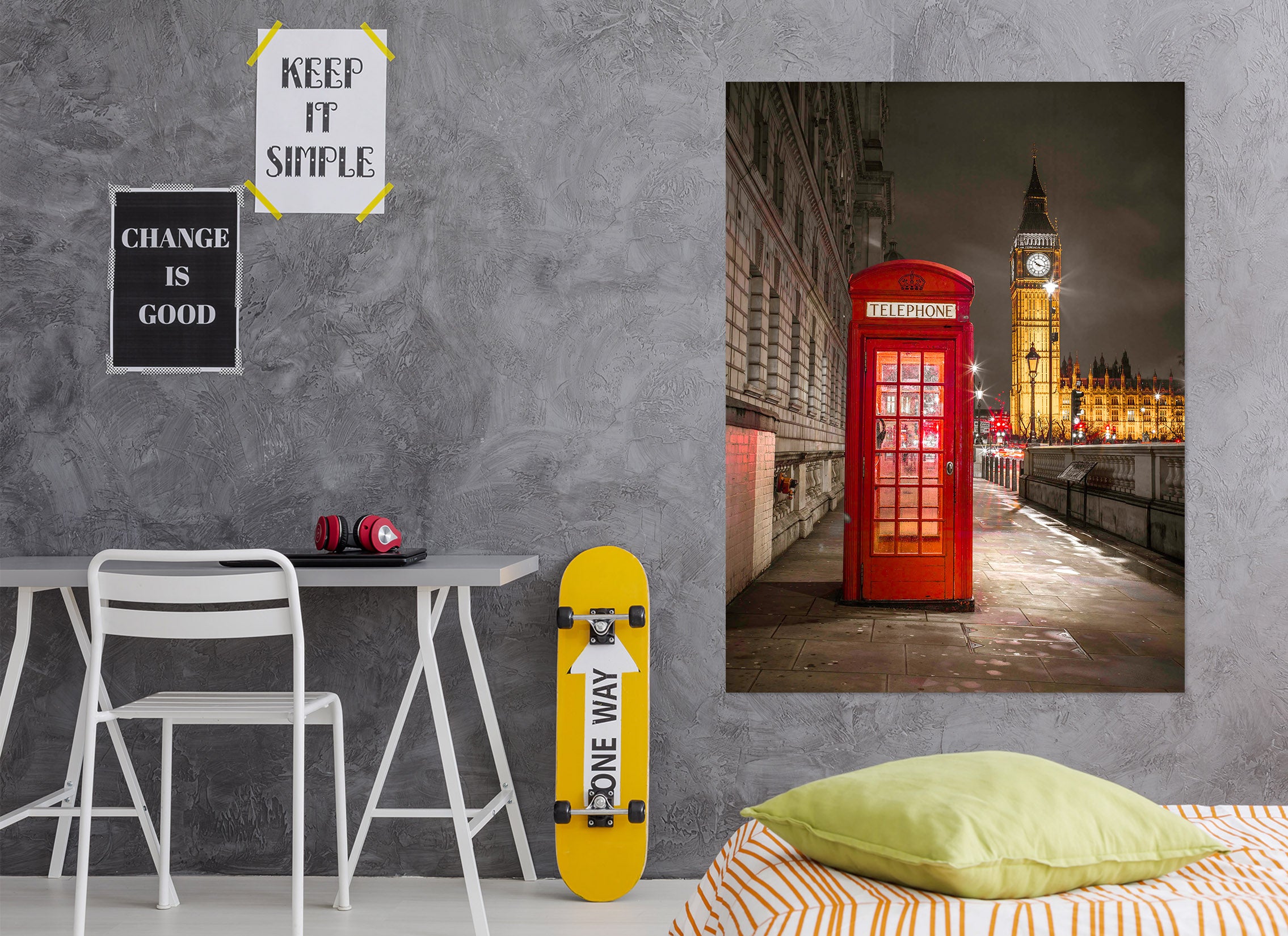 3D Red Phone Booth 053 Assaf Frank Wall Sticker