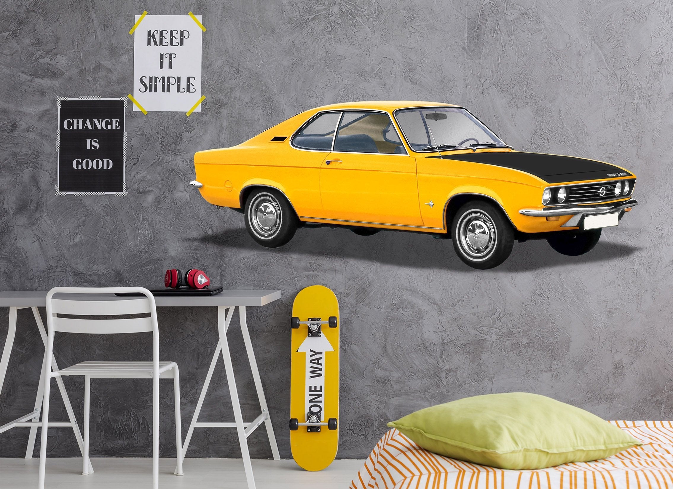 3D Opel Bright Yellow 0217 Vehicles Wallpaper AJ Wallpaper