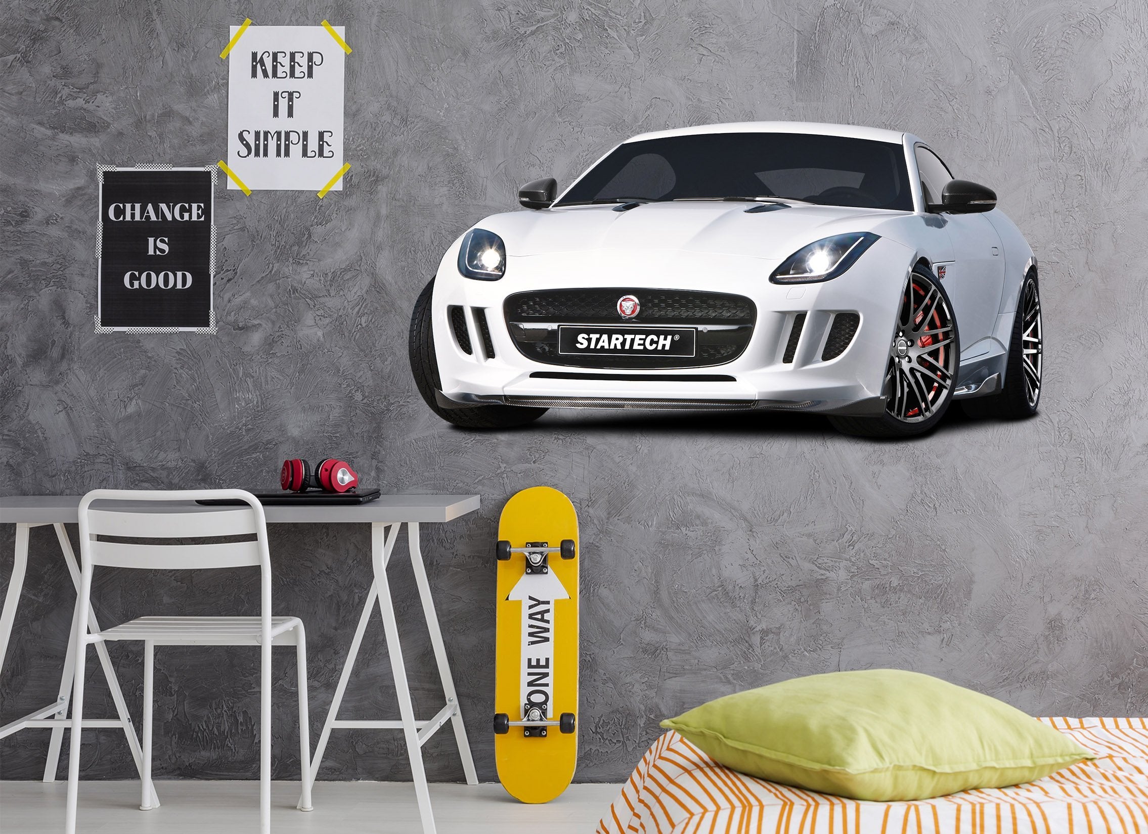 3D Jaguar White 0288 Vehicles Wallpaper AJ Wallpaper