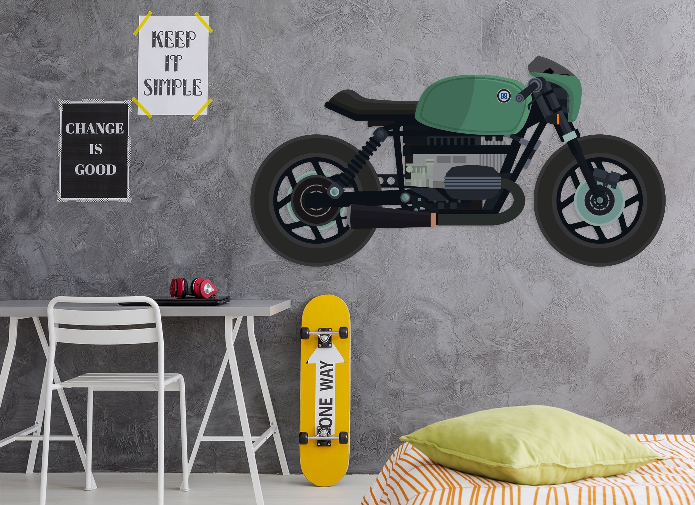 3D Green Motorcycle 258 Vehicles Wallpaper AJ Wallpaper