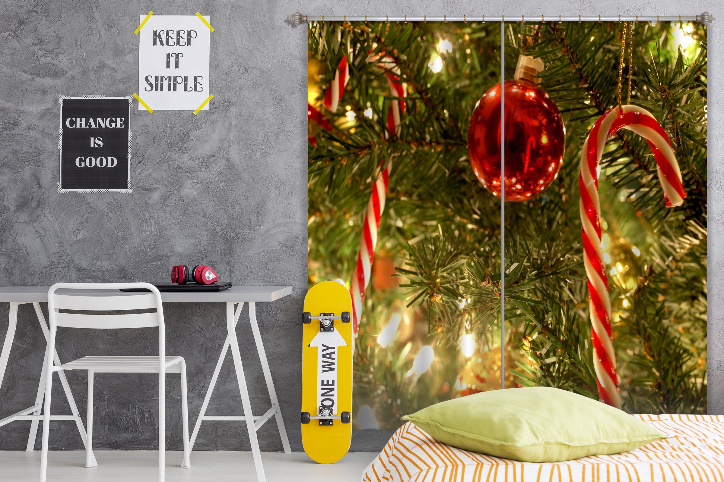 3D Candy Cane Pendant 53117 Christmas Curtains Drapes Xmas