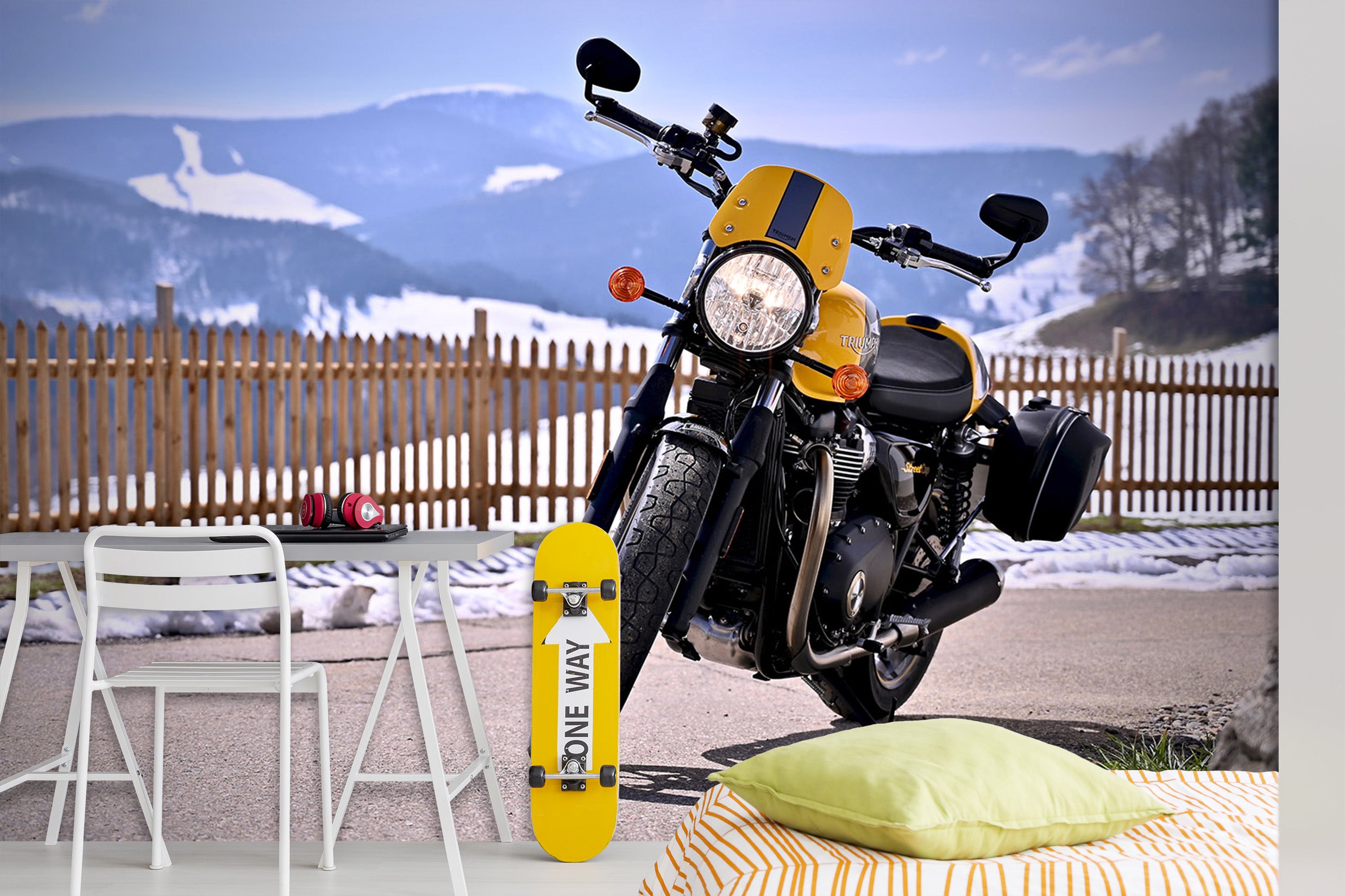 3D Motorcycle Snow 051 Vehicle Wall Murals