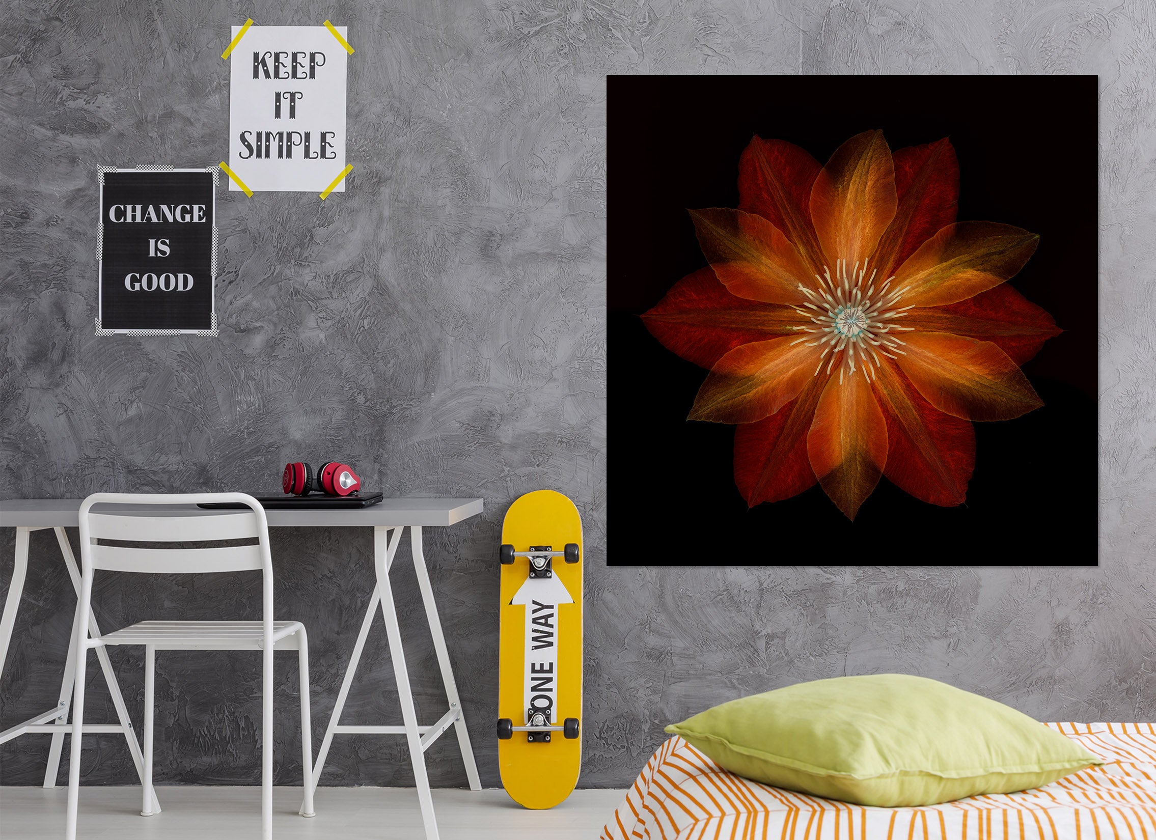 3D Fire Red Flower 025 Assaf Frank Wall Sticker