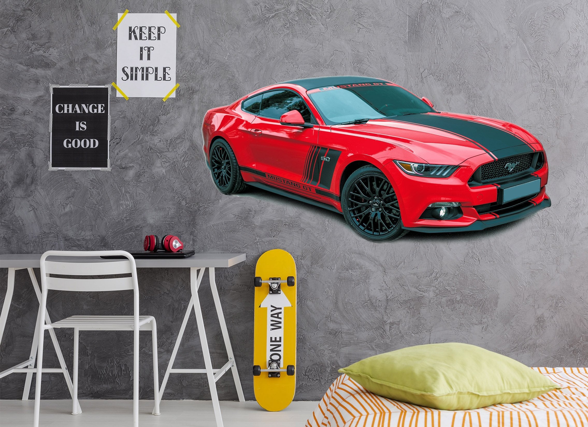 3D Wild Horse Red 0316 Vehicles Wallpaper AJ Wallpaper