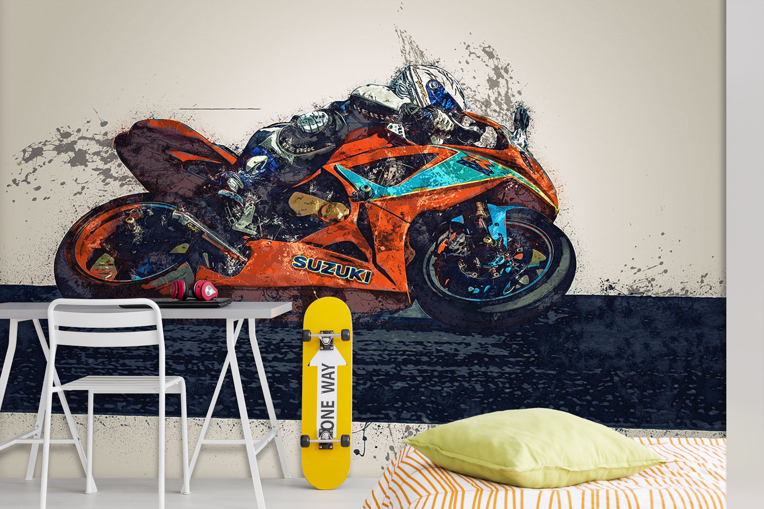 3D Painted Racing 186 Vehicle Wall Murals