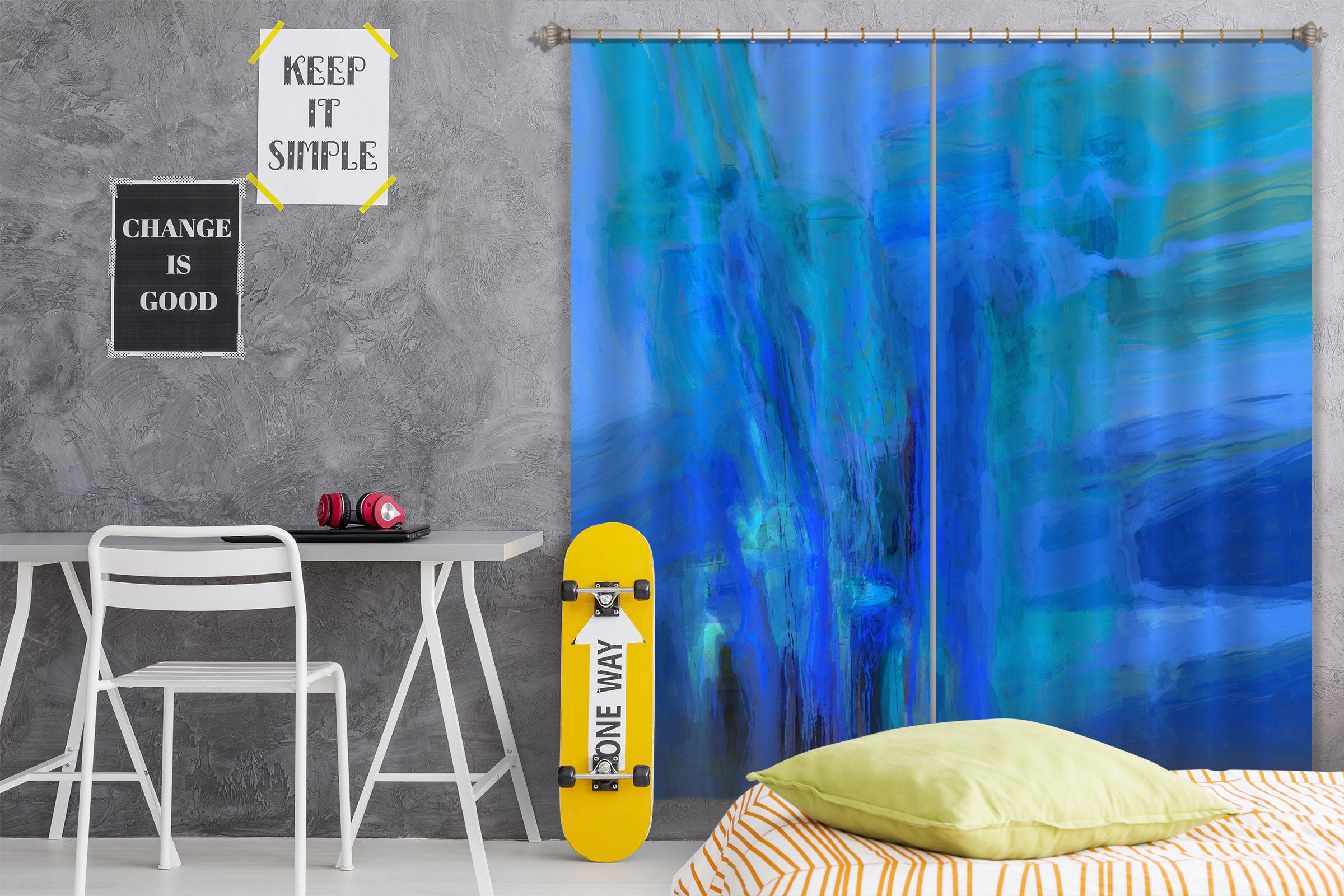 3D Blue Dream 060 Michael Tienhaara Curtain Curtains Drapes Wallpaper AJ Wallpaper