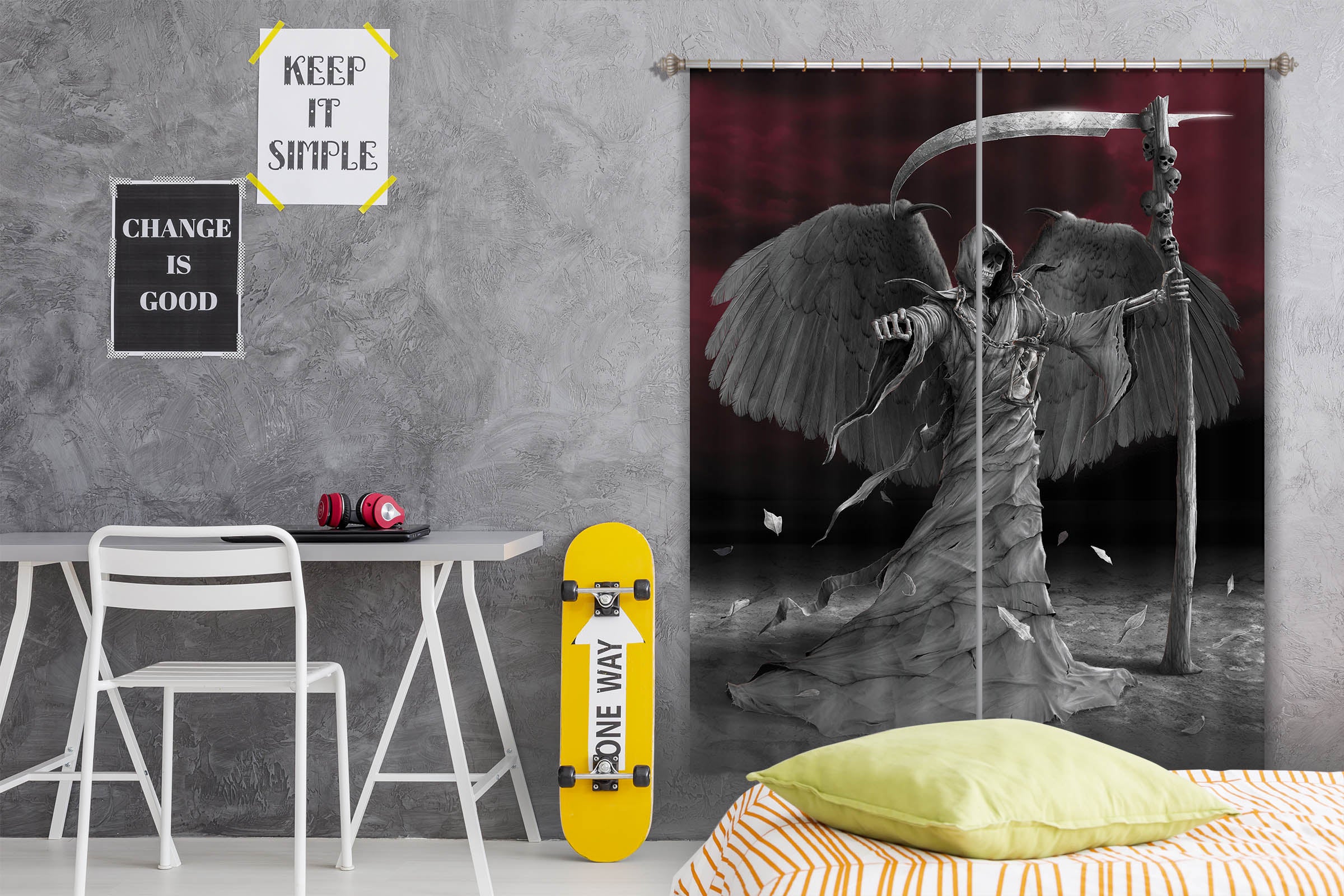 3D Time Is Up 083 Vincent Hie Curtain Curtains Drapes