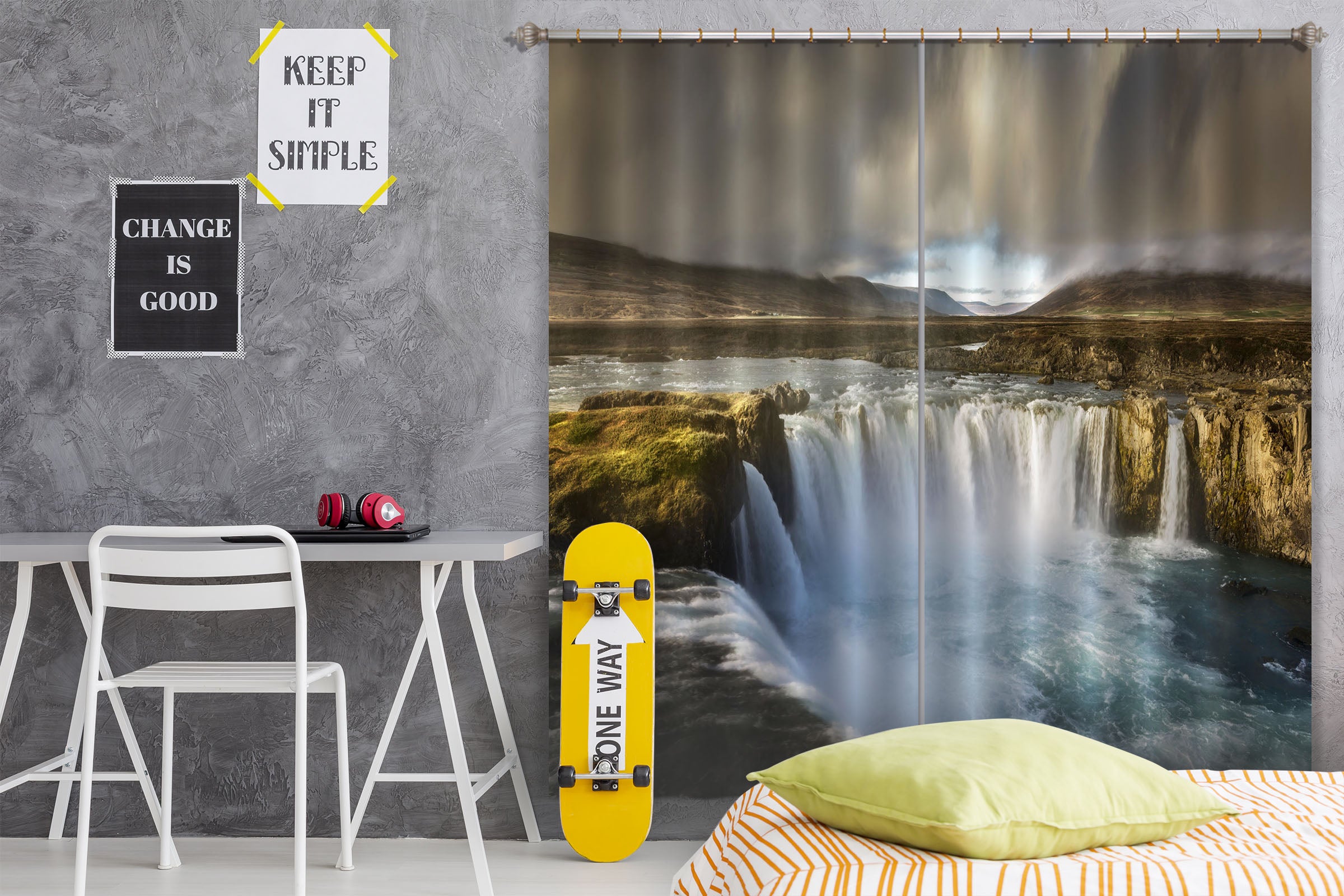 3D Forest Waterfall 135 Marco Carmassi Curtain Curtains Drapes