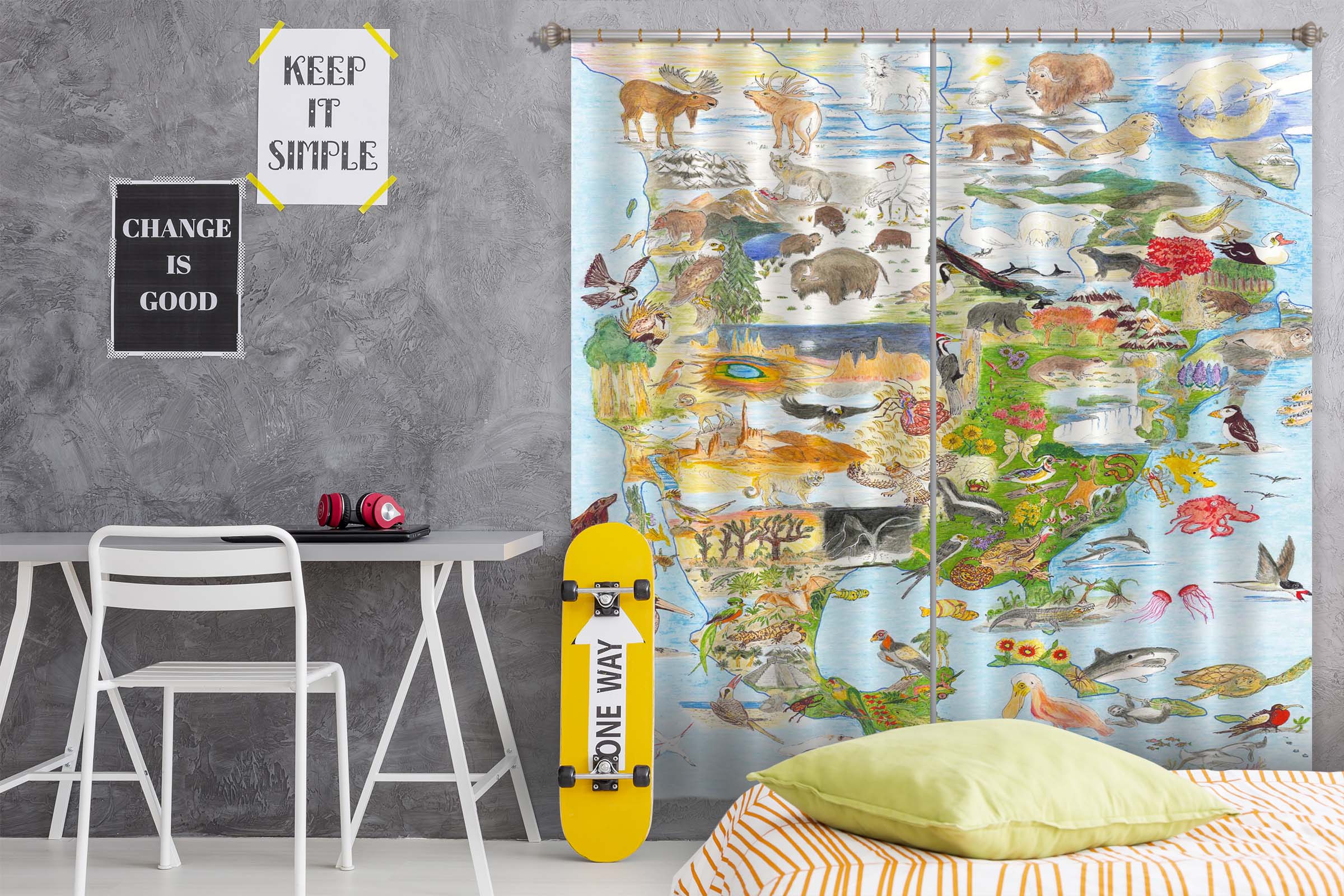 3D Animal Family 053 Michael Sewell Curtain Curtains Drapes