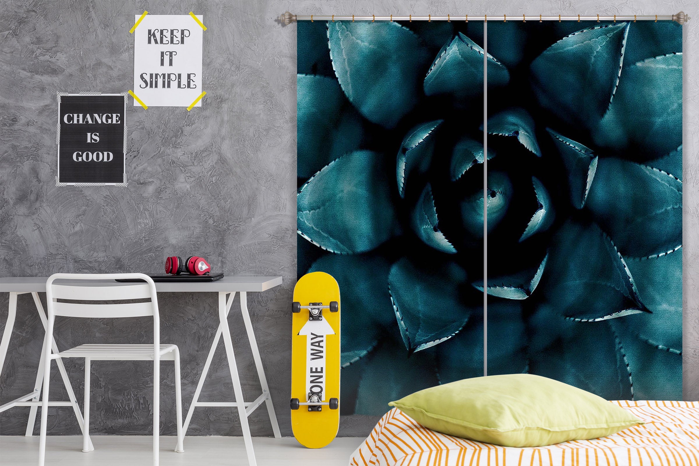 3D Green Flesh 042 Boris Draschoff Curtain Curtains Drapes