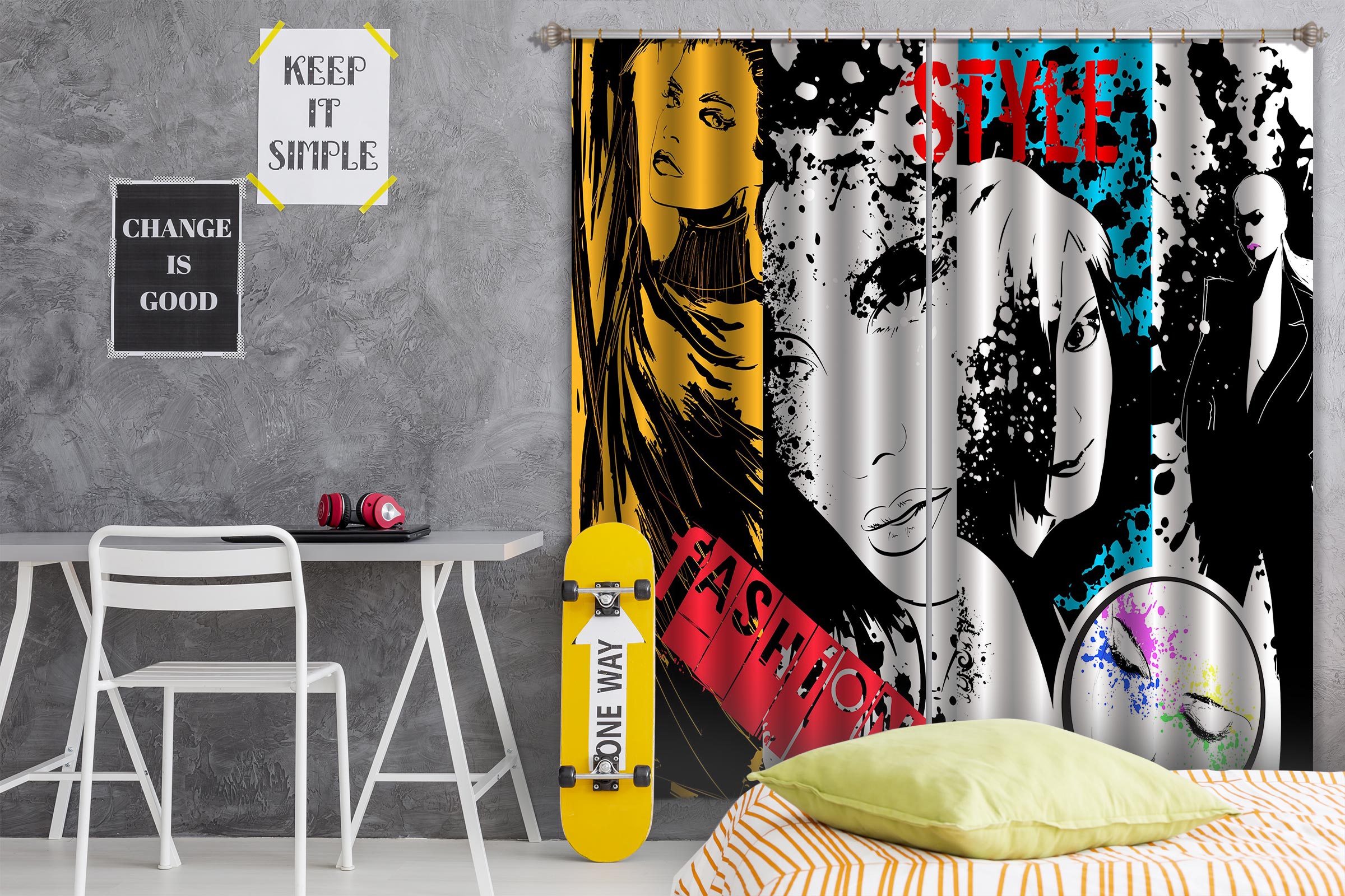 3D Poster Woman 059 Curtains Drapes