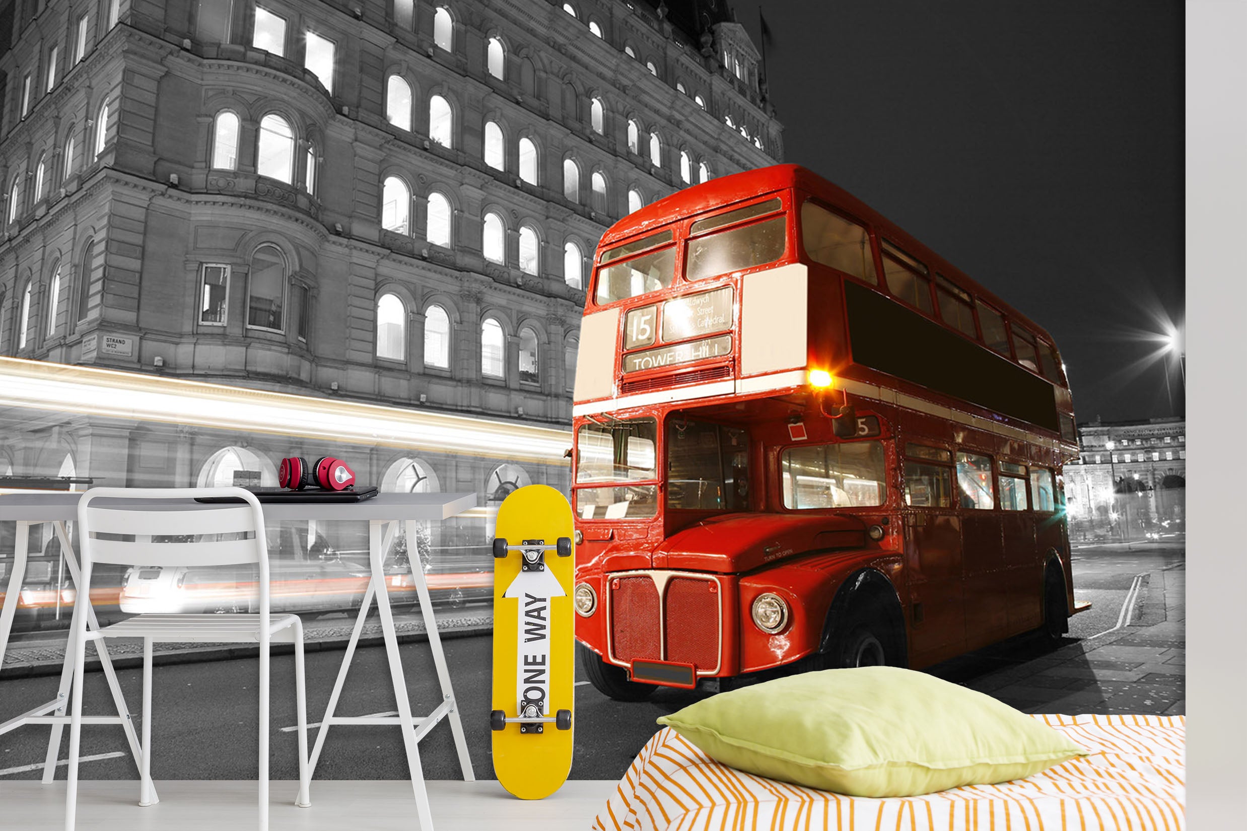 3D Double Decker Bus 244 Vehicle Wall Murals