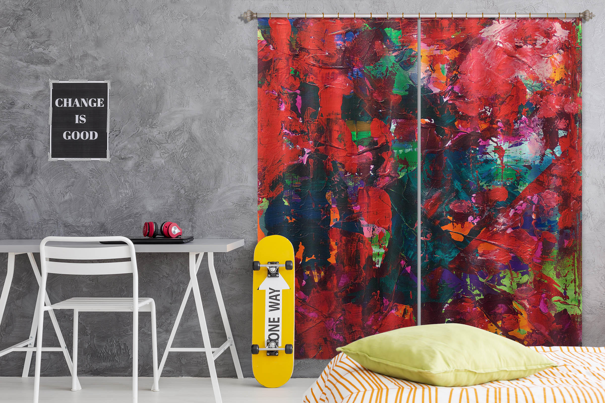 3D Red Forest 110 Allan P. Friedlander Curtain Curtains Drapes