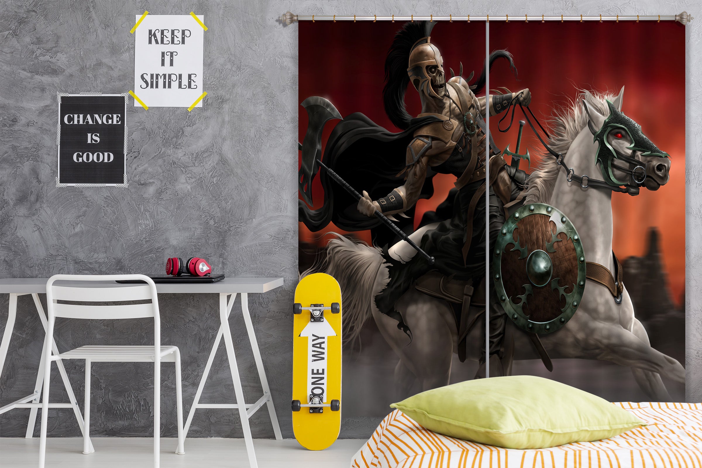 3D Knight Horse 5084 Tom Wood Curtain Curtains Drapes