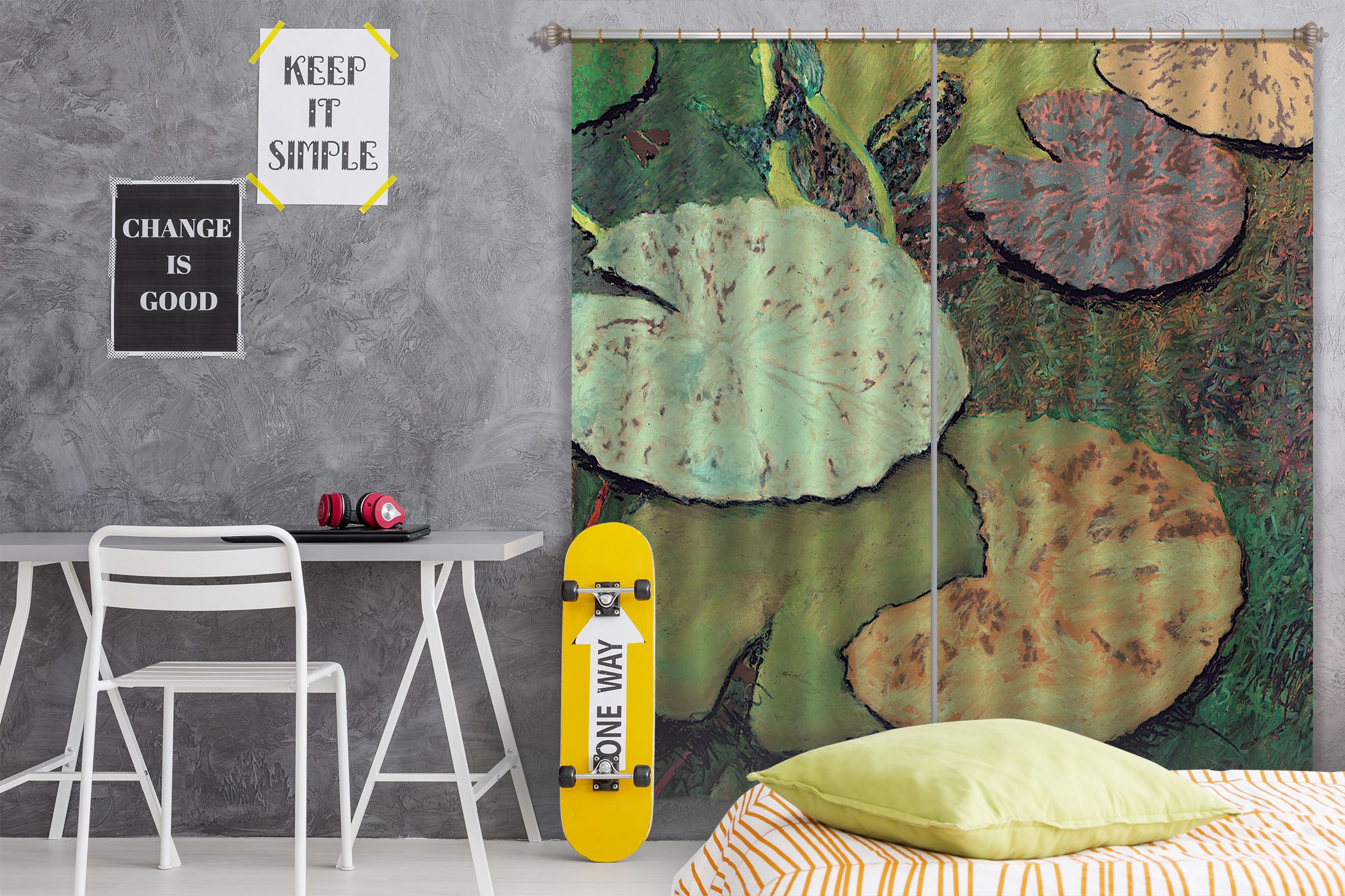 3D Lotus Leaf 281 Allan P. Friedlander Curtain Curtains Drapes