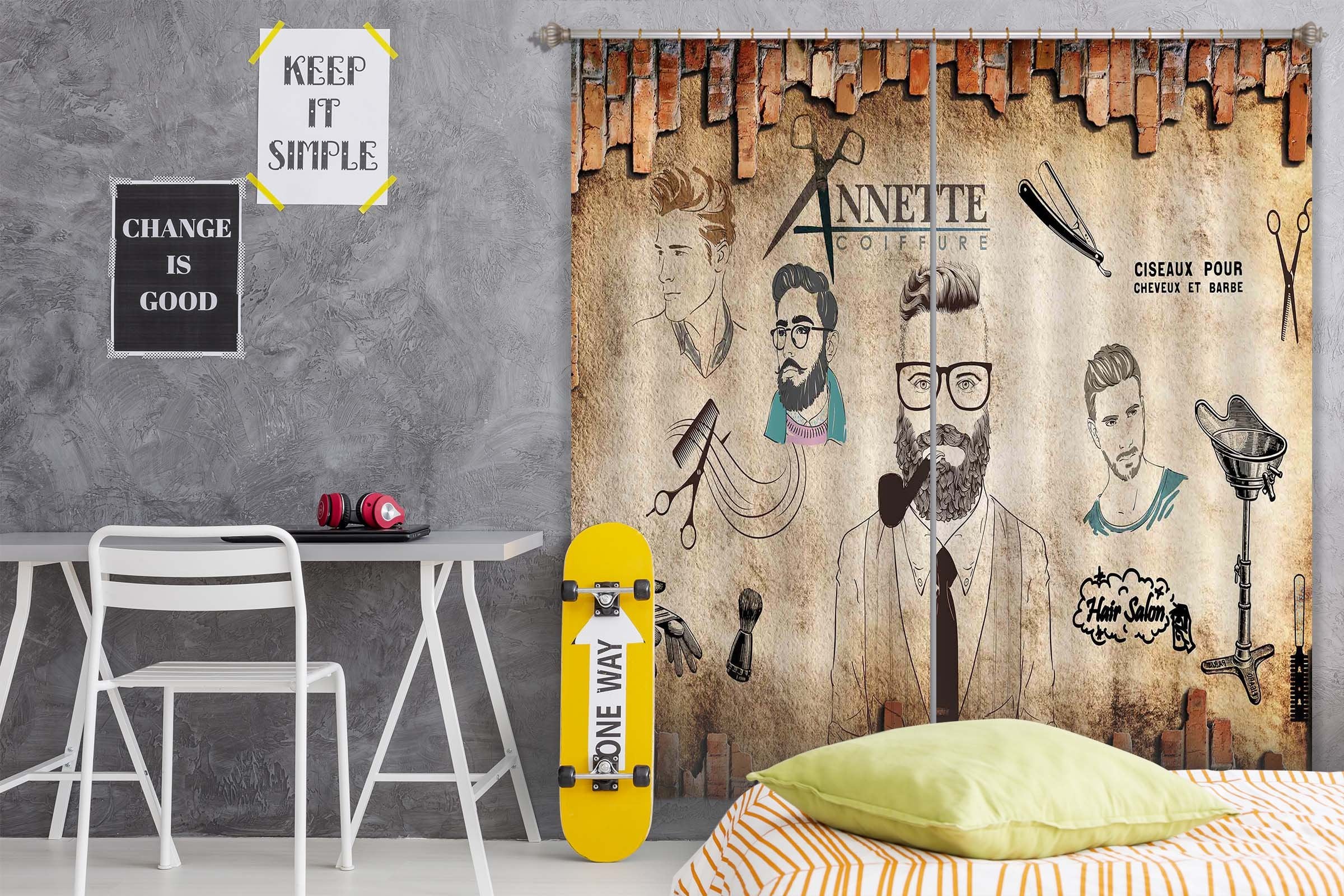 3D Barbershop 860 Curtains Drapes Wallpaper AJ Wallpaper