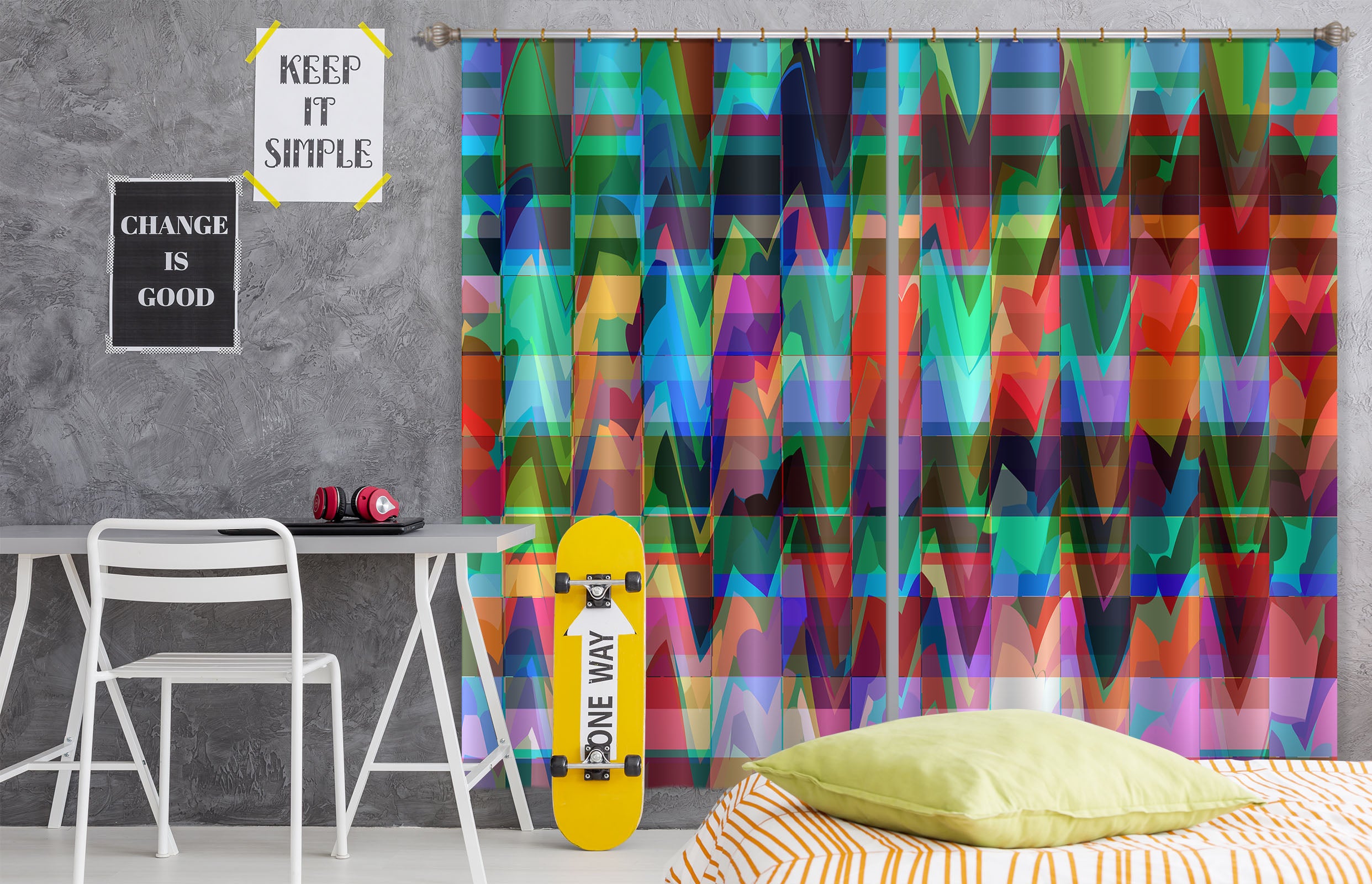 3D Color Waves 71055 Shandra Smith Curtain Curtains Drapes