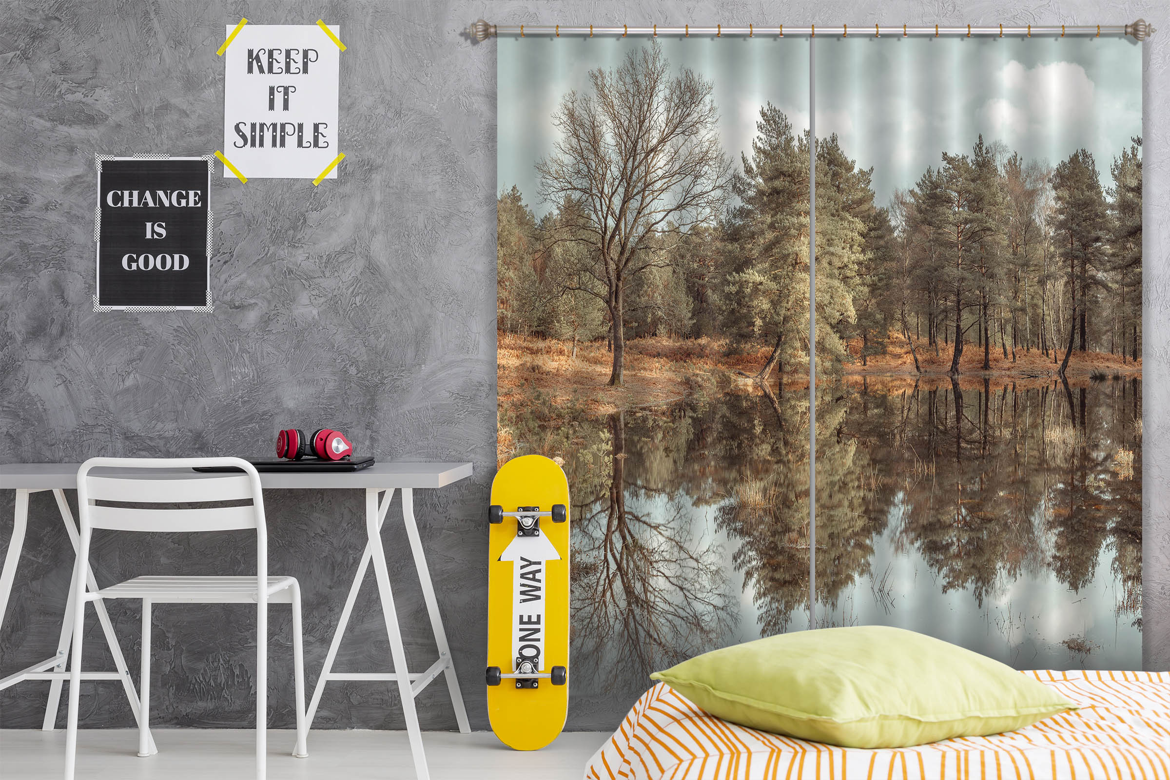 3D Forest Creek 6370 Assaf Frank Curtain Curtains Drapes