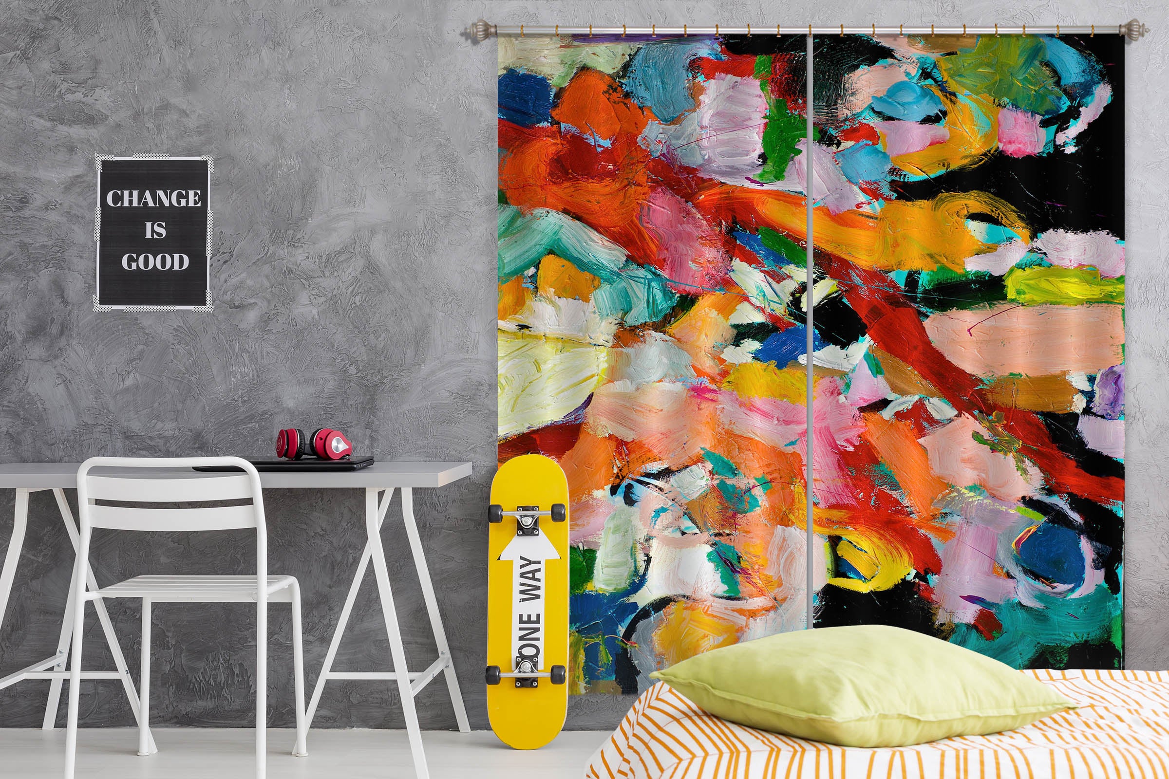 3D Color Graffiti 113 Allan P. Friedlander Curtain Curtains Drapes