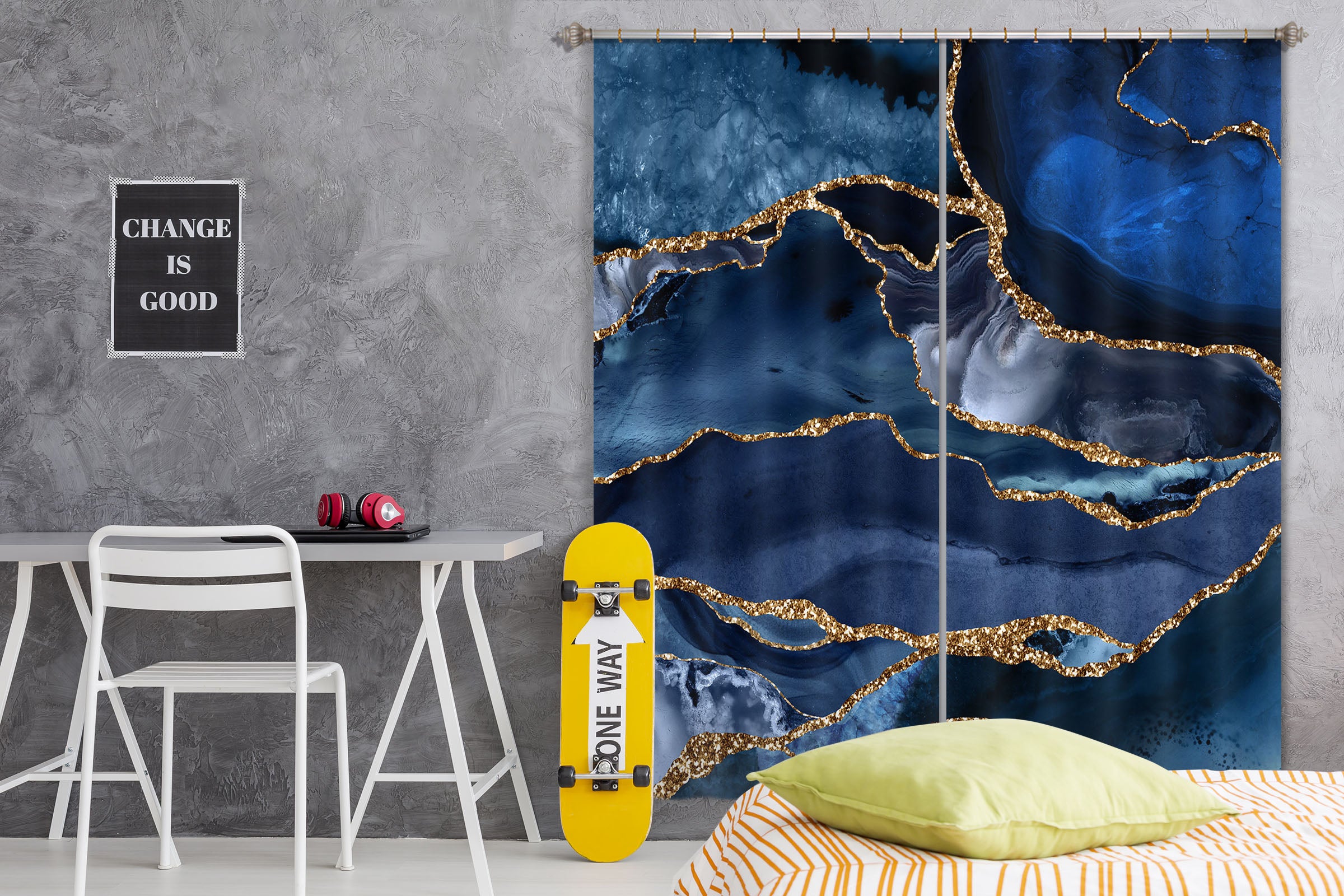 3D Blue Marble 178 Uta Naumann Curtain Curtains Drapes