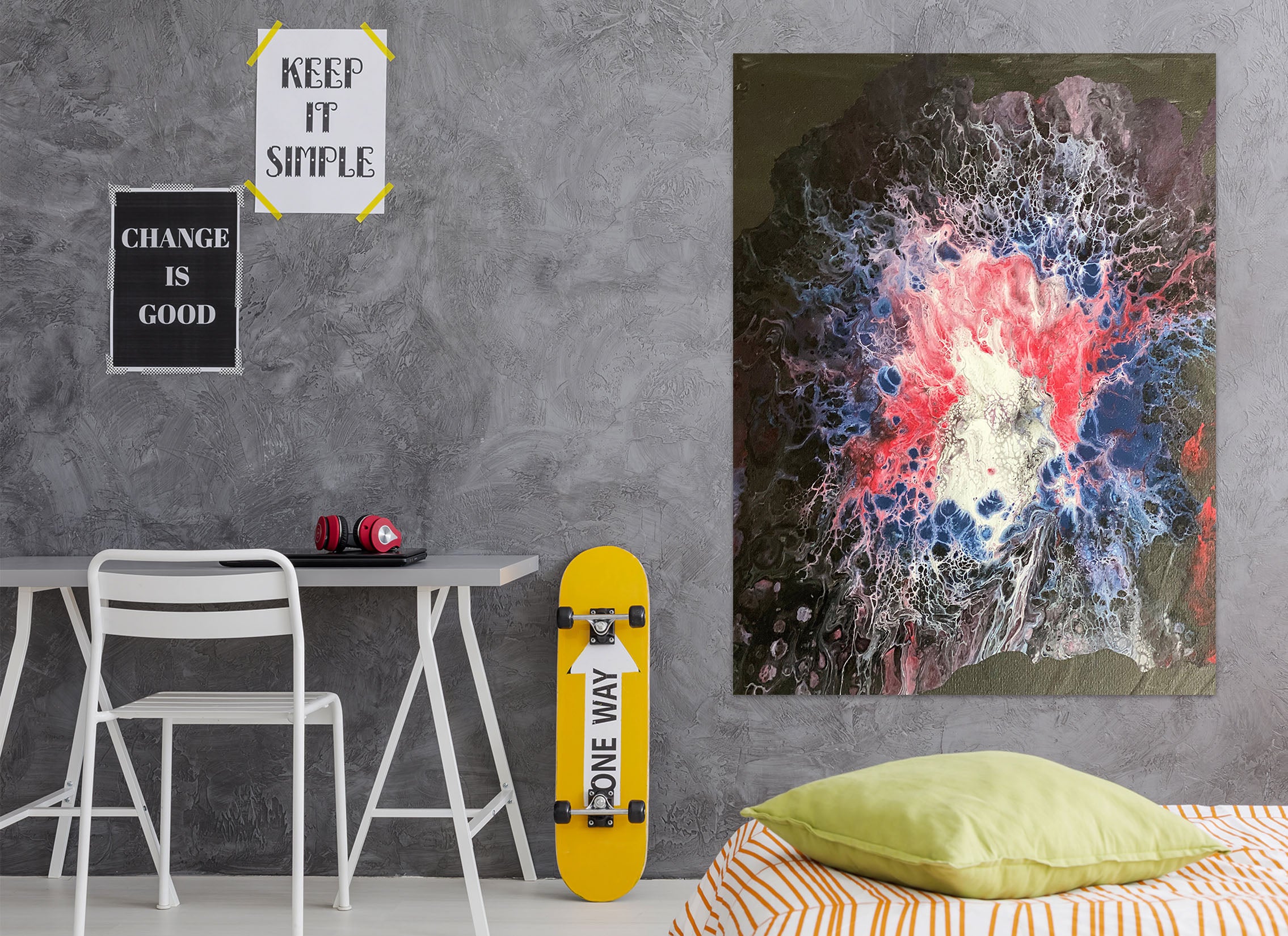 3D Red Blue Pattern 8169 Valerie Latrice Wall Sticker