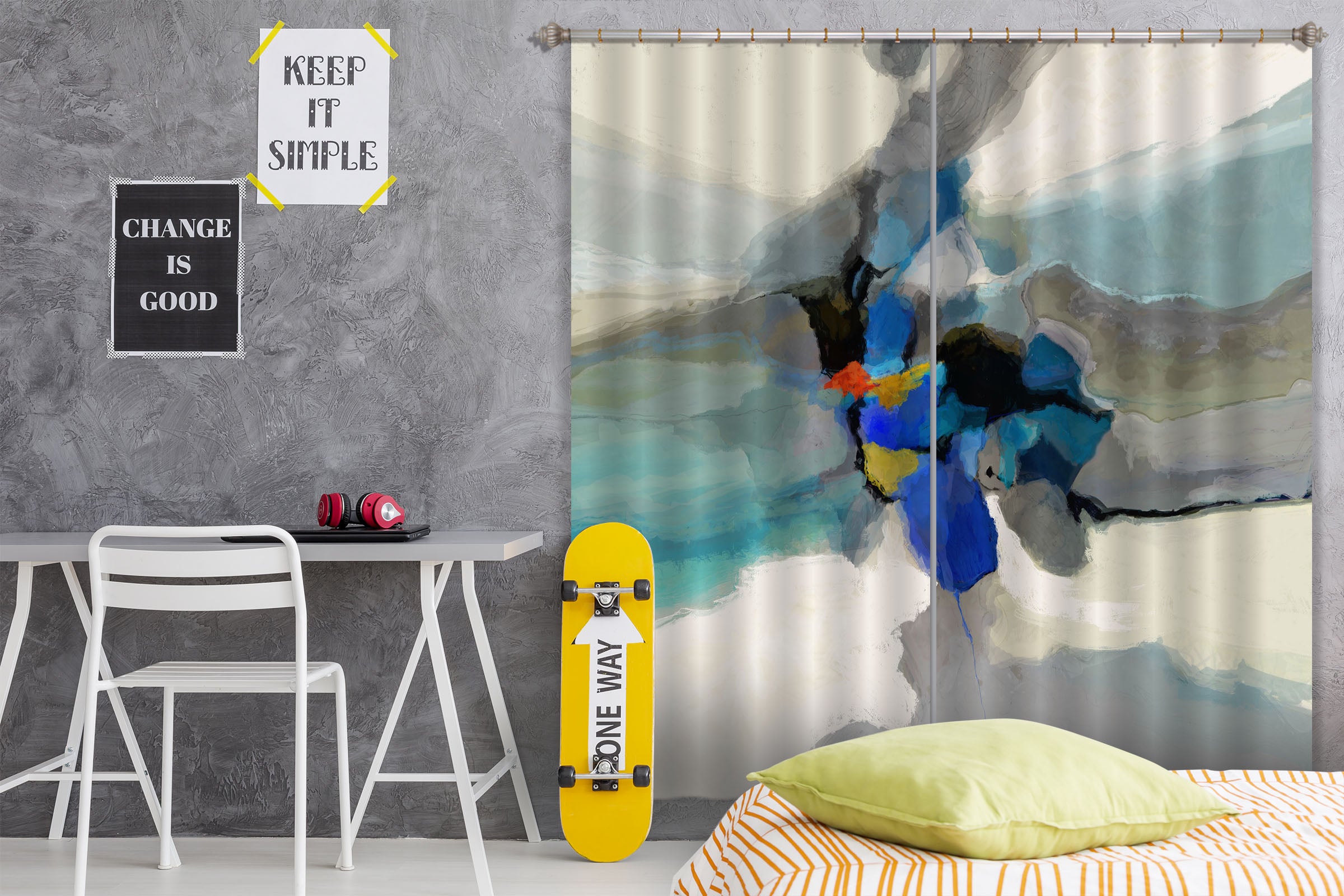 3D Color Ink 043 Michael Tienhaara Curtain Curtains Drapes