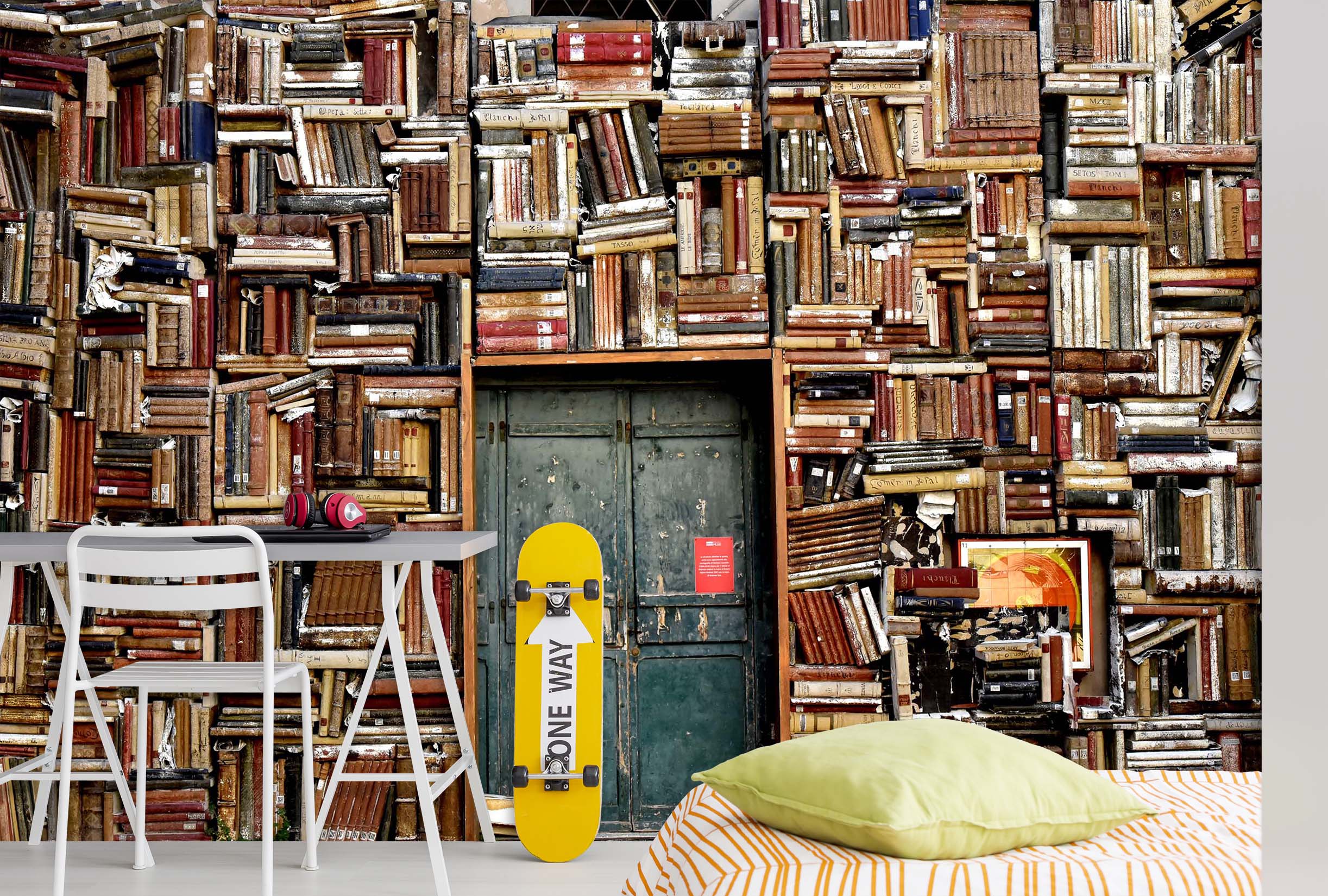 3D Book Door Old Book 038 Wall Murals