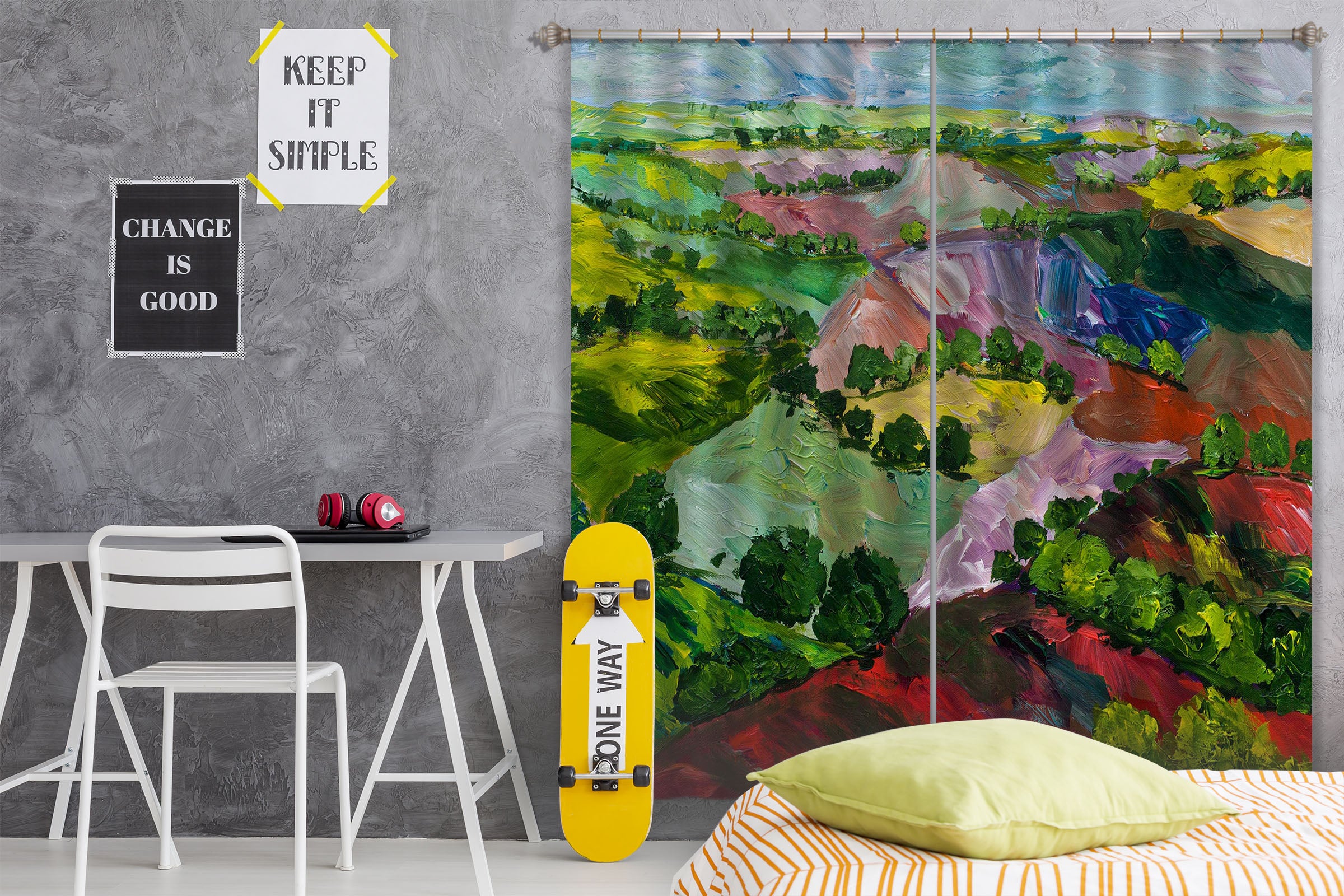 3D Colored Valley 184 Allan P. Friedlander Curtain Curtains Drapes