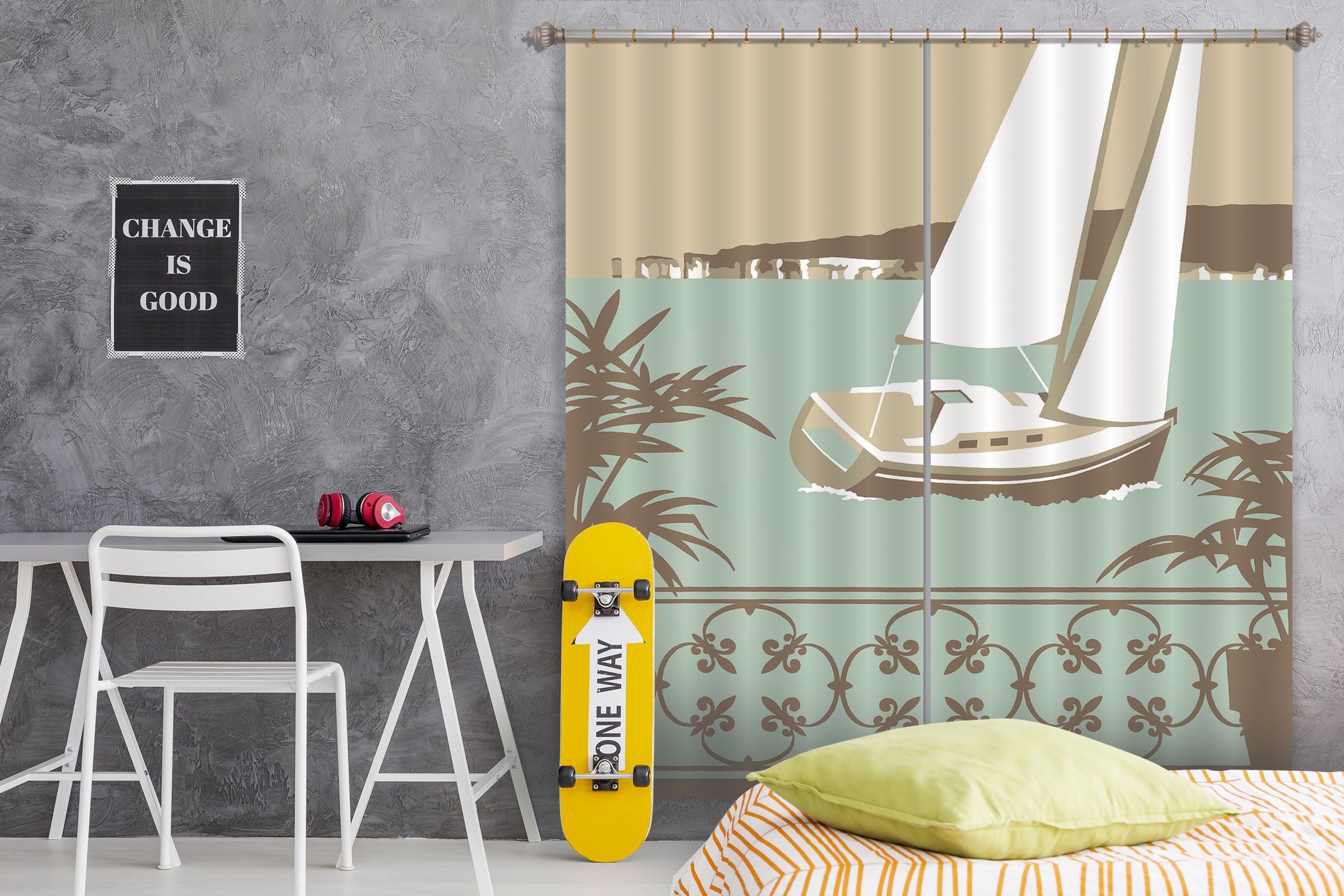 3D Sandbanks Balcony 144 Steve Read Curtain Curtains Drapes