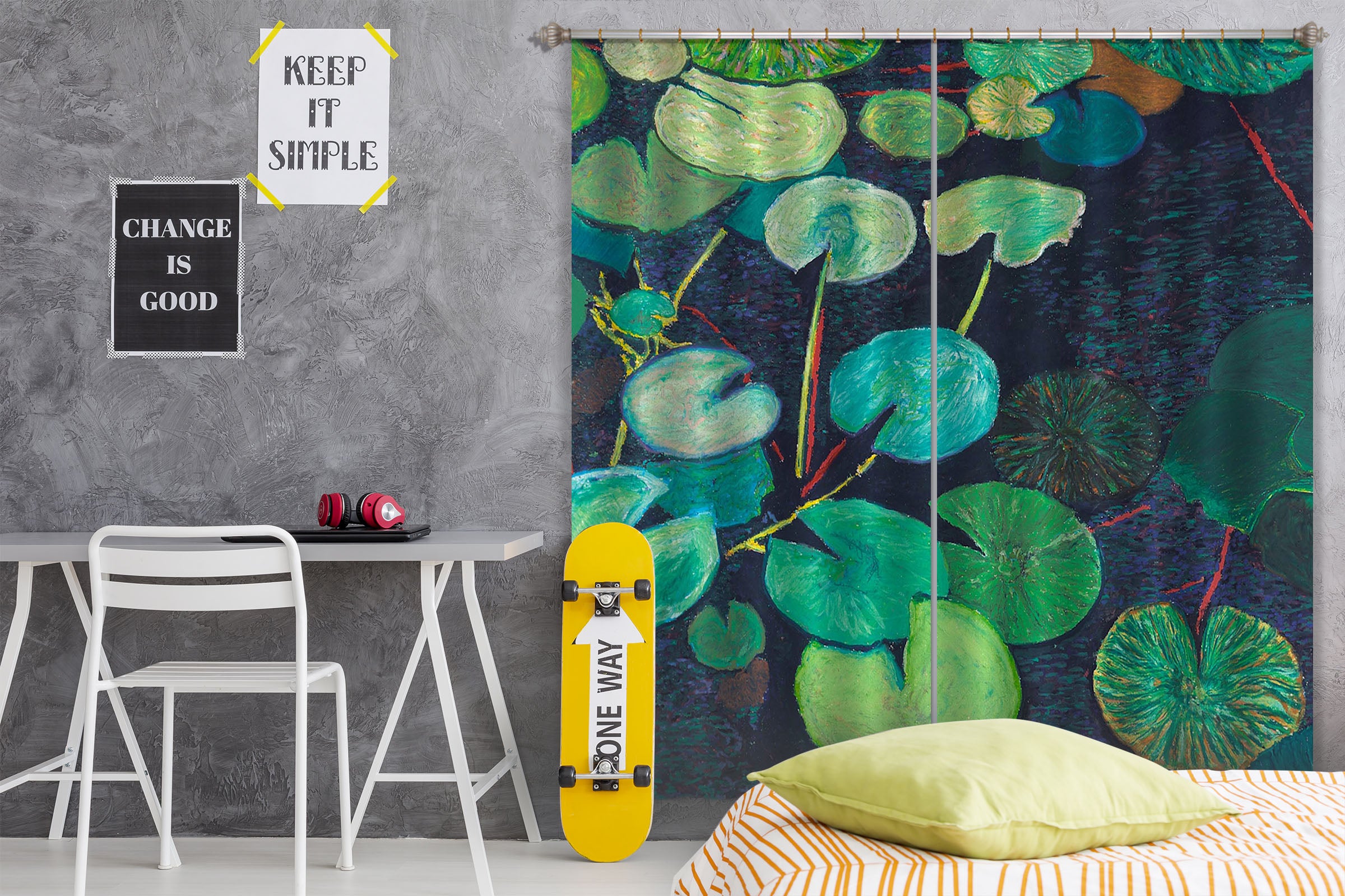 3D Lotus Leaf 226 Allan P. Friedlander Curtain Curtains Drapes