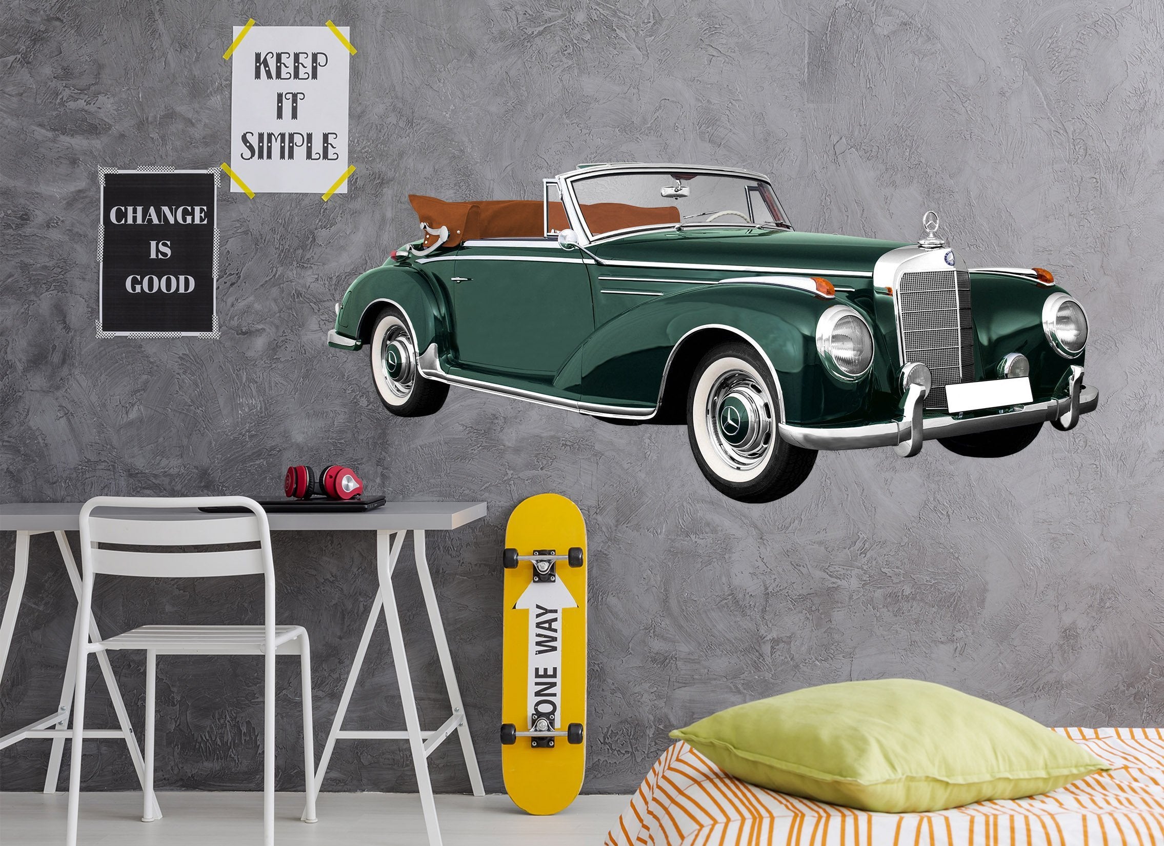 3D Mercedes-benz GREEN 0199 Vehicles Wallpaper AJ Wallpaper