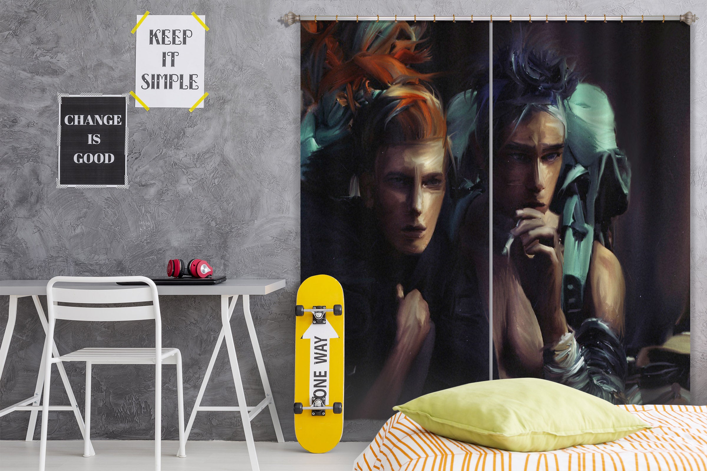 3D Personality Girl 043 Marco Cavazzana Curtain Curtains Drapes