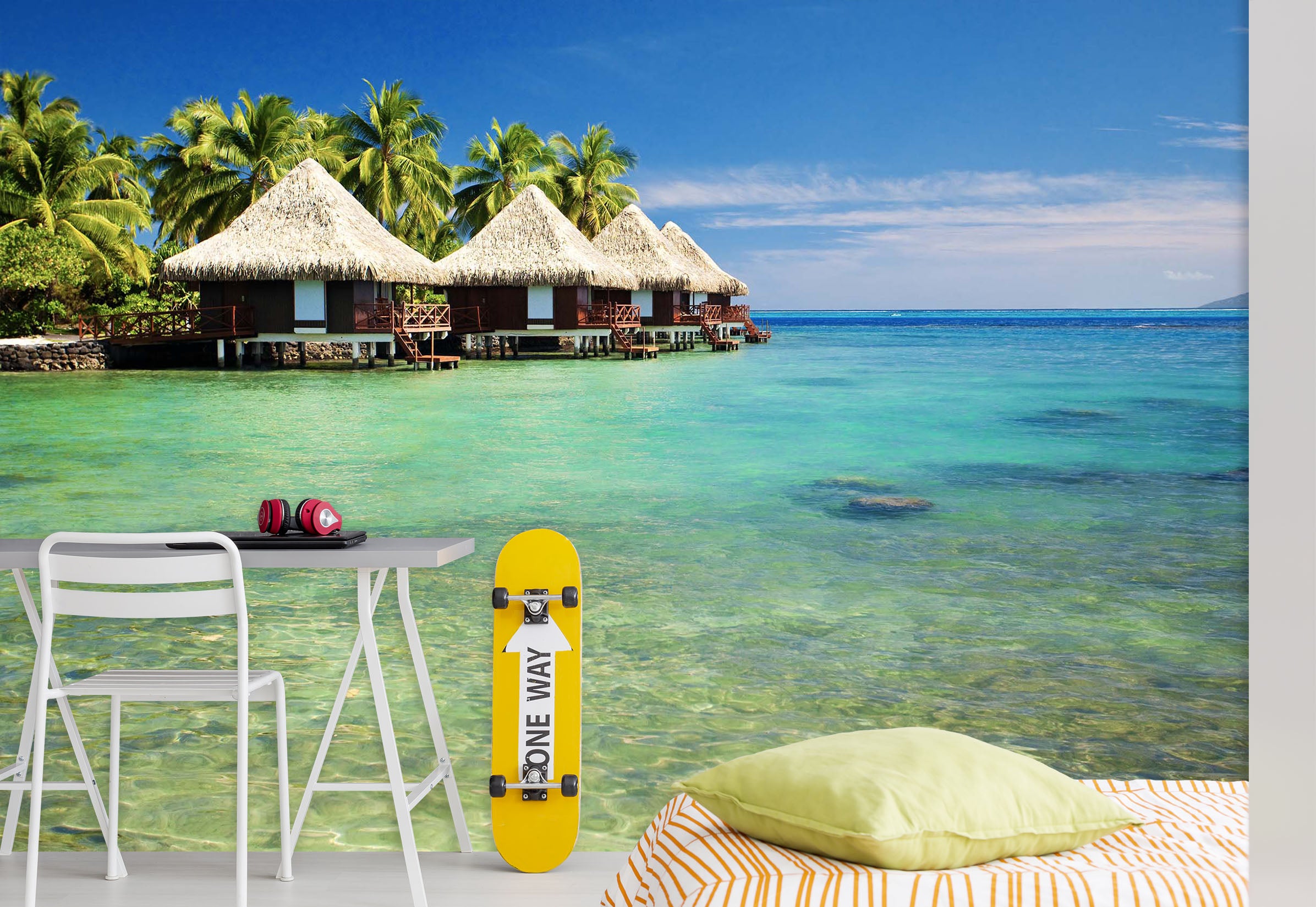 3D Sea View Cottage 029 Wall Murals