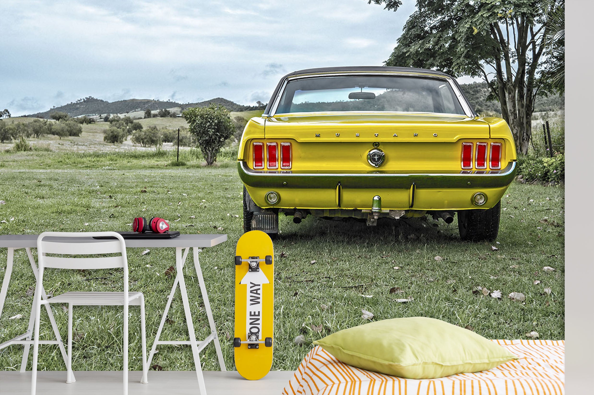 3D Mustang Park 137 Vehicle Wall Murals