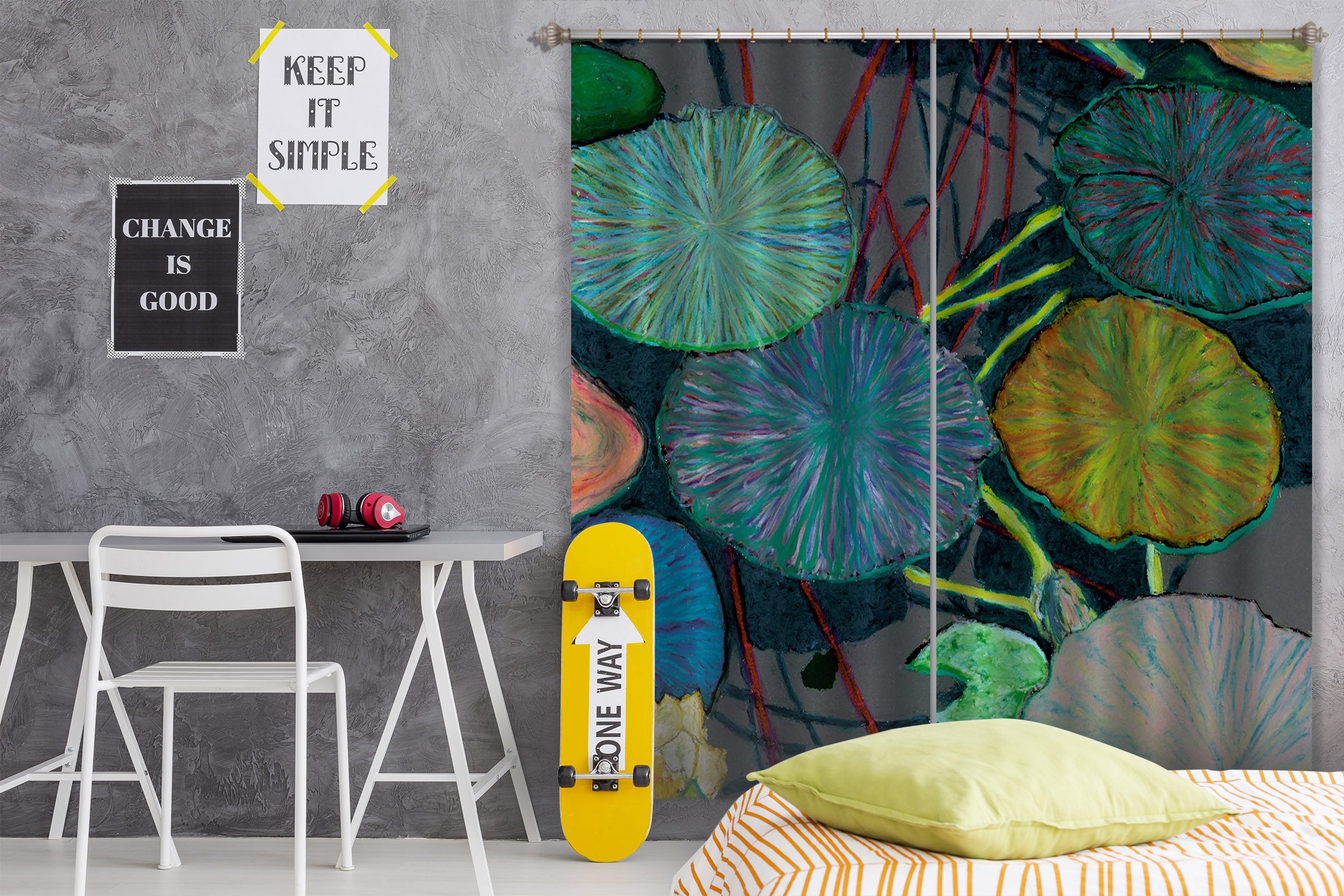 3D Lotus Leaf 224 Allan P. Friedlander Curtain Curtains Drapes