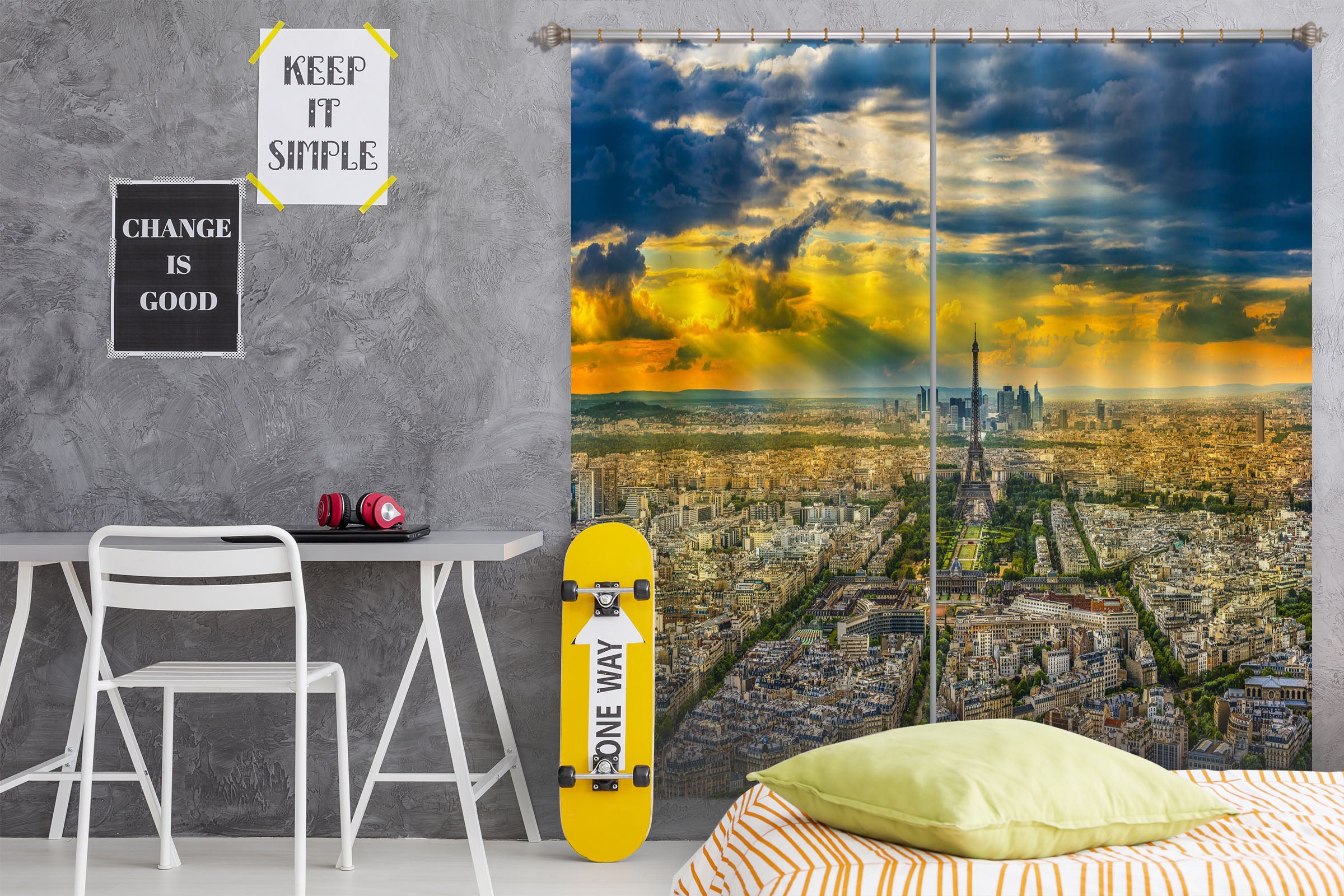 3D Dusk City 137 Marco Carmassi Curtain Curtains Drapes