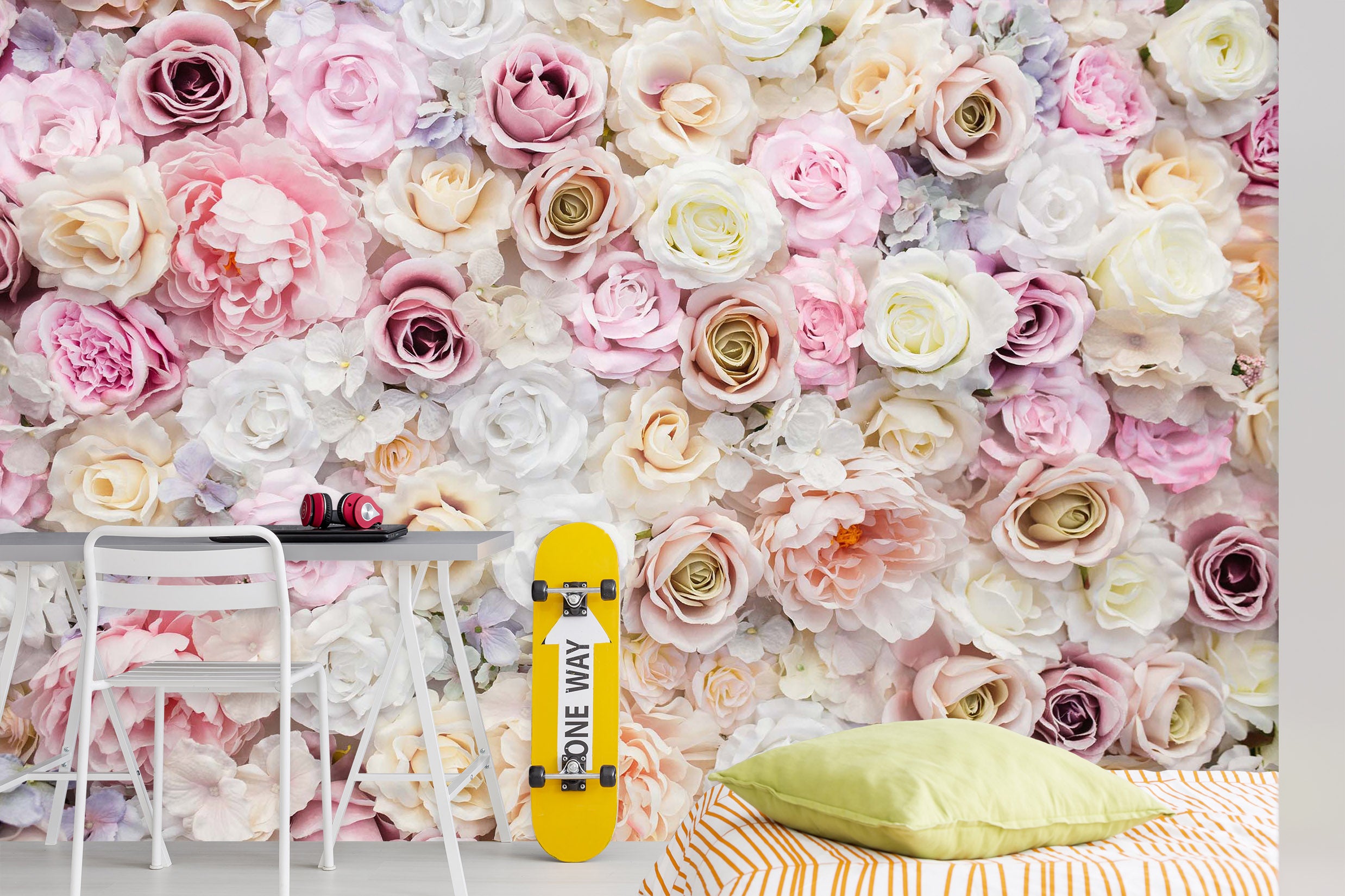 3D Colored Rose Flower 91 Wall Murals