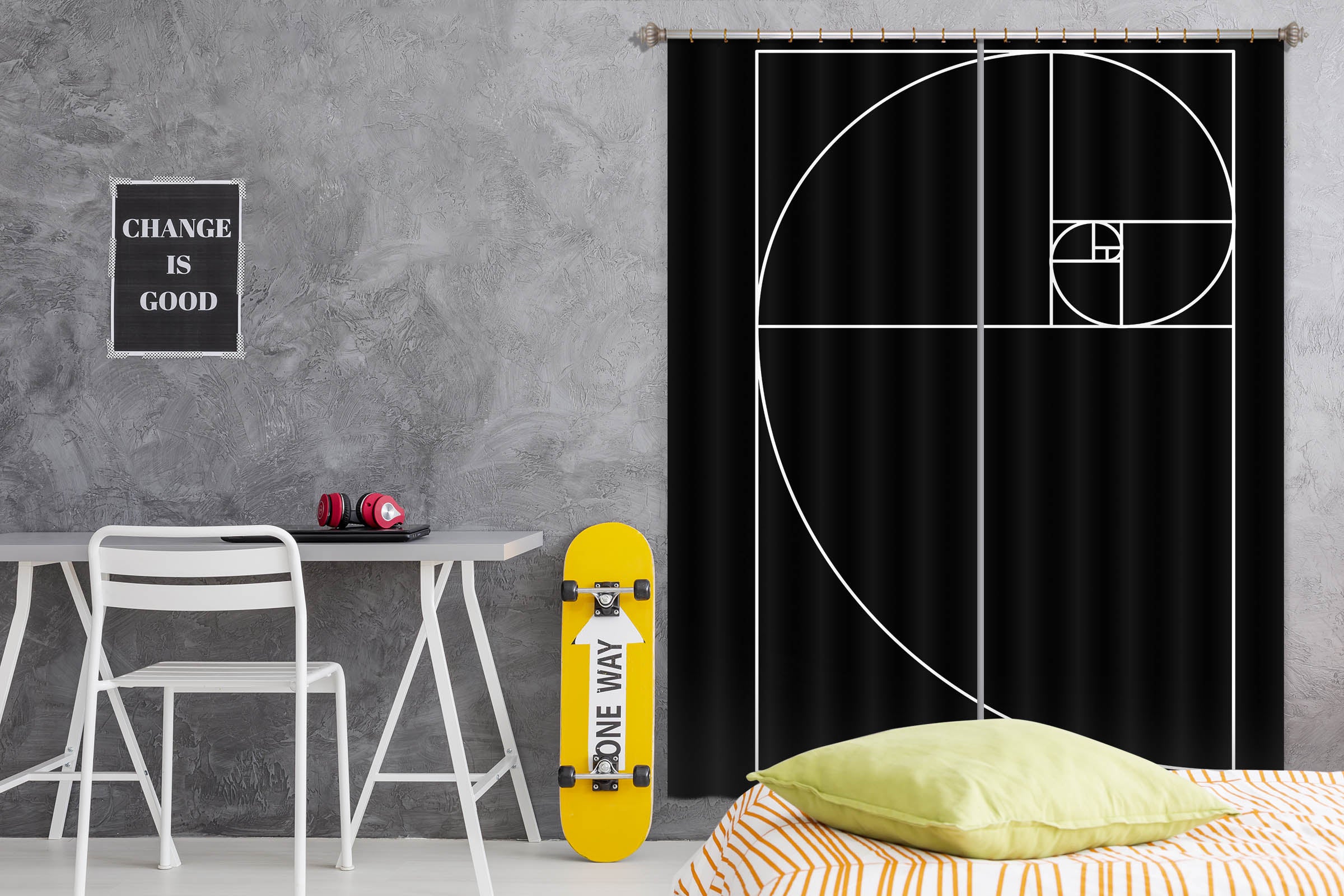 3D White Lines 1100 Boris Draschoff Curtain Curtains Drapes