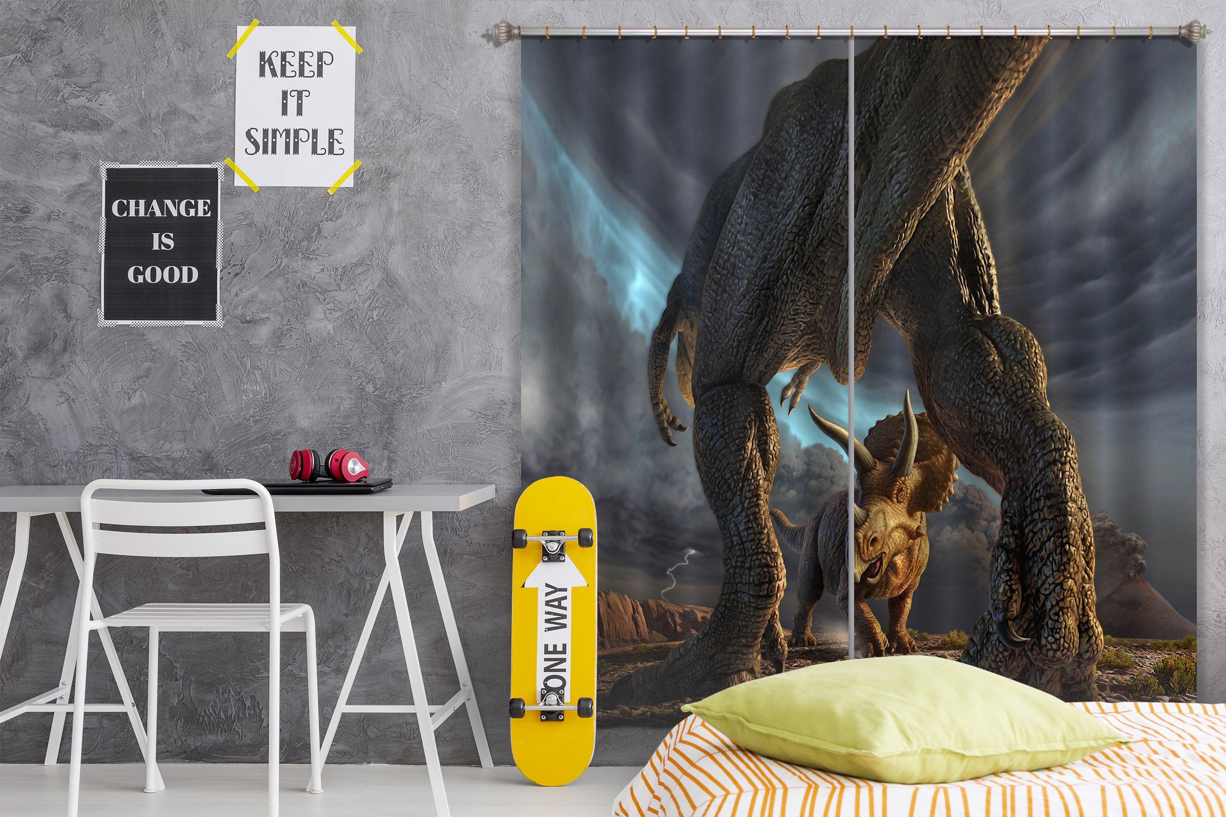 3D Beast Fight 063 Jerry LoFaro Curtain Curtains Drapes Wallpaper AJ Wallpaper