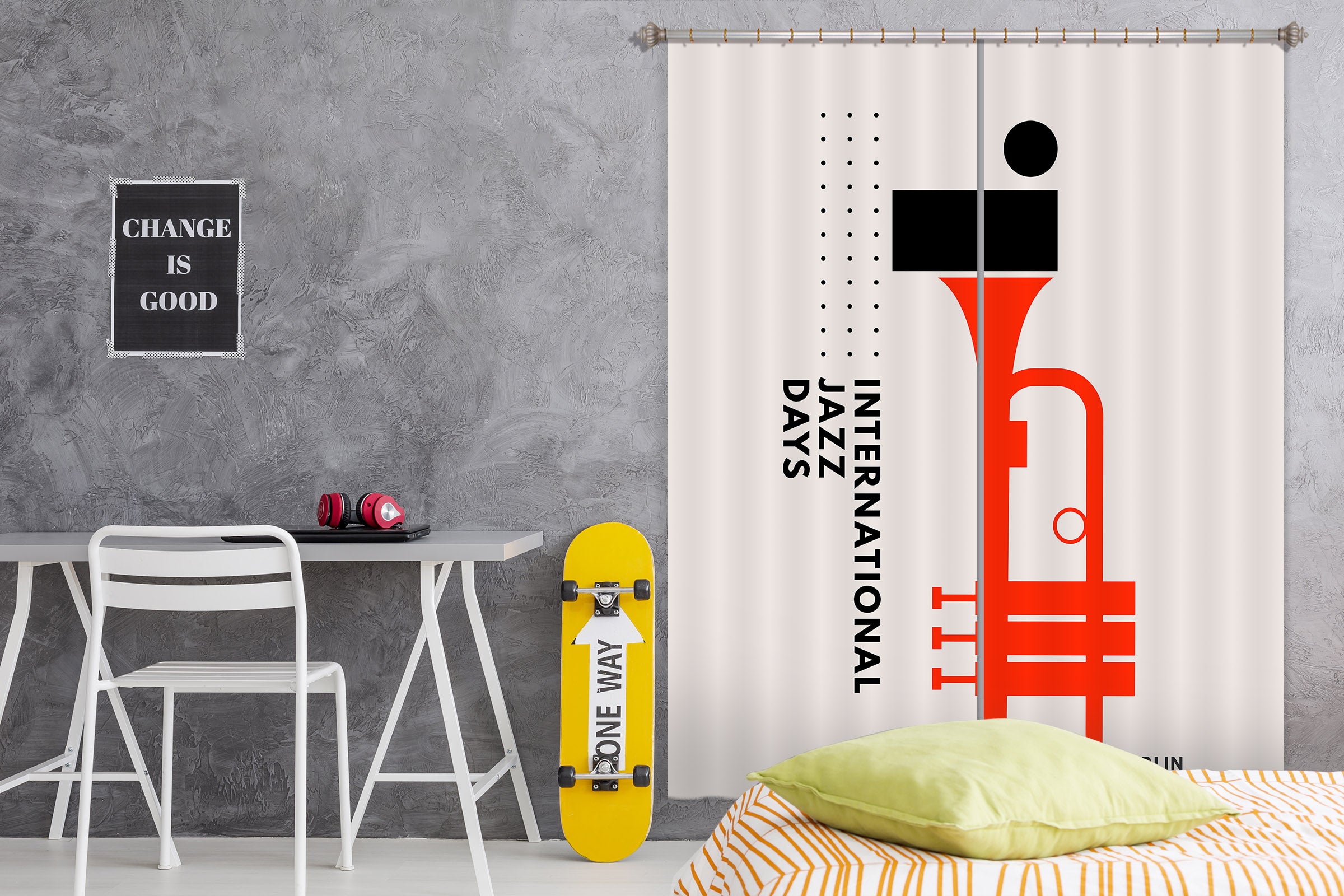 3D Red Trumpet 1057 Boris Draschoff Curtain Curtains Drapes