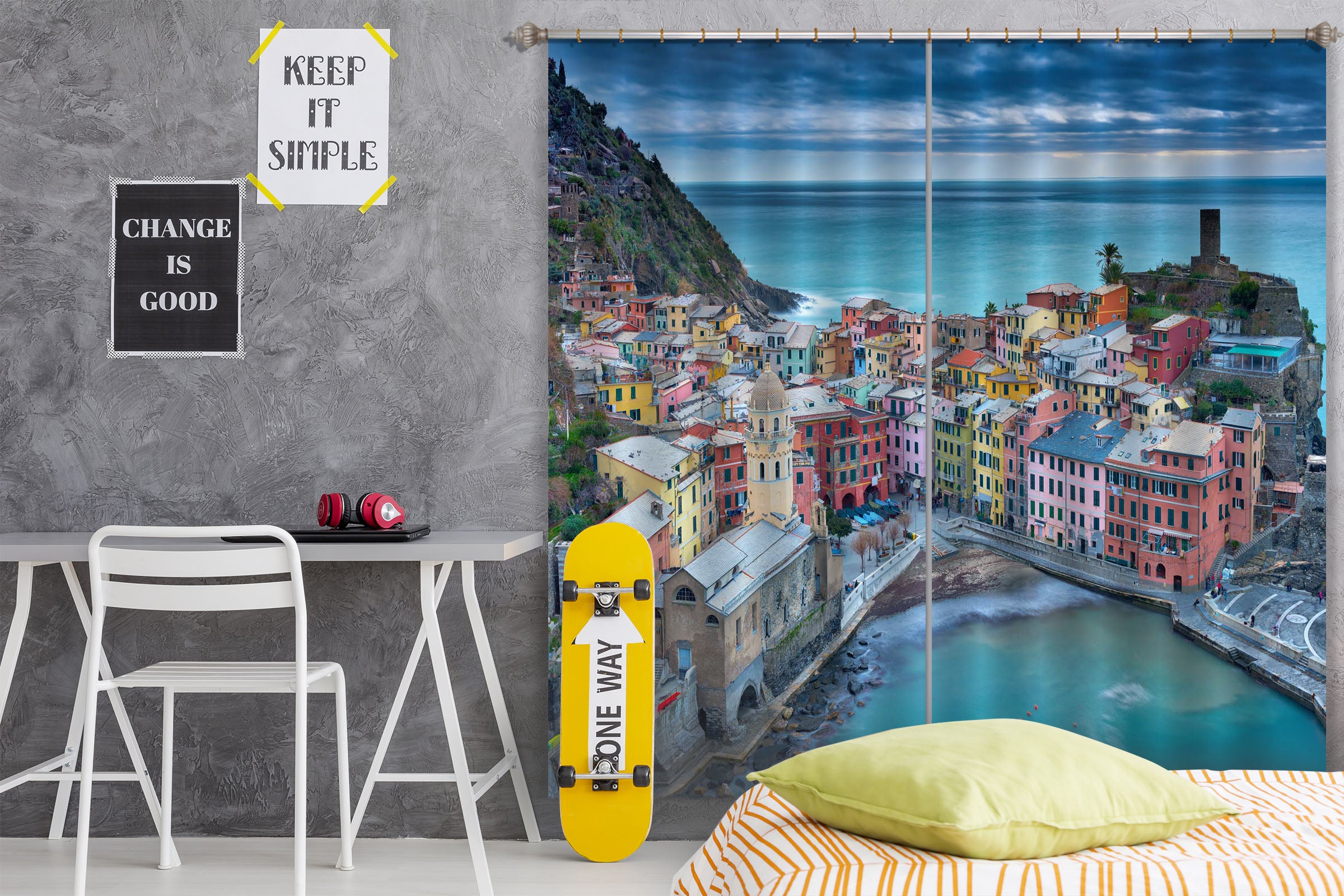 3D Water City 197 Marco Carmassi Curtain Curtains Drapes