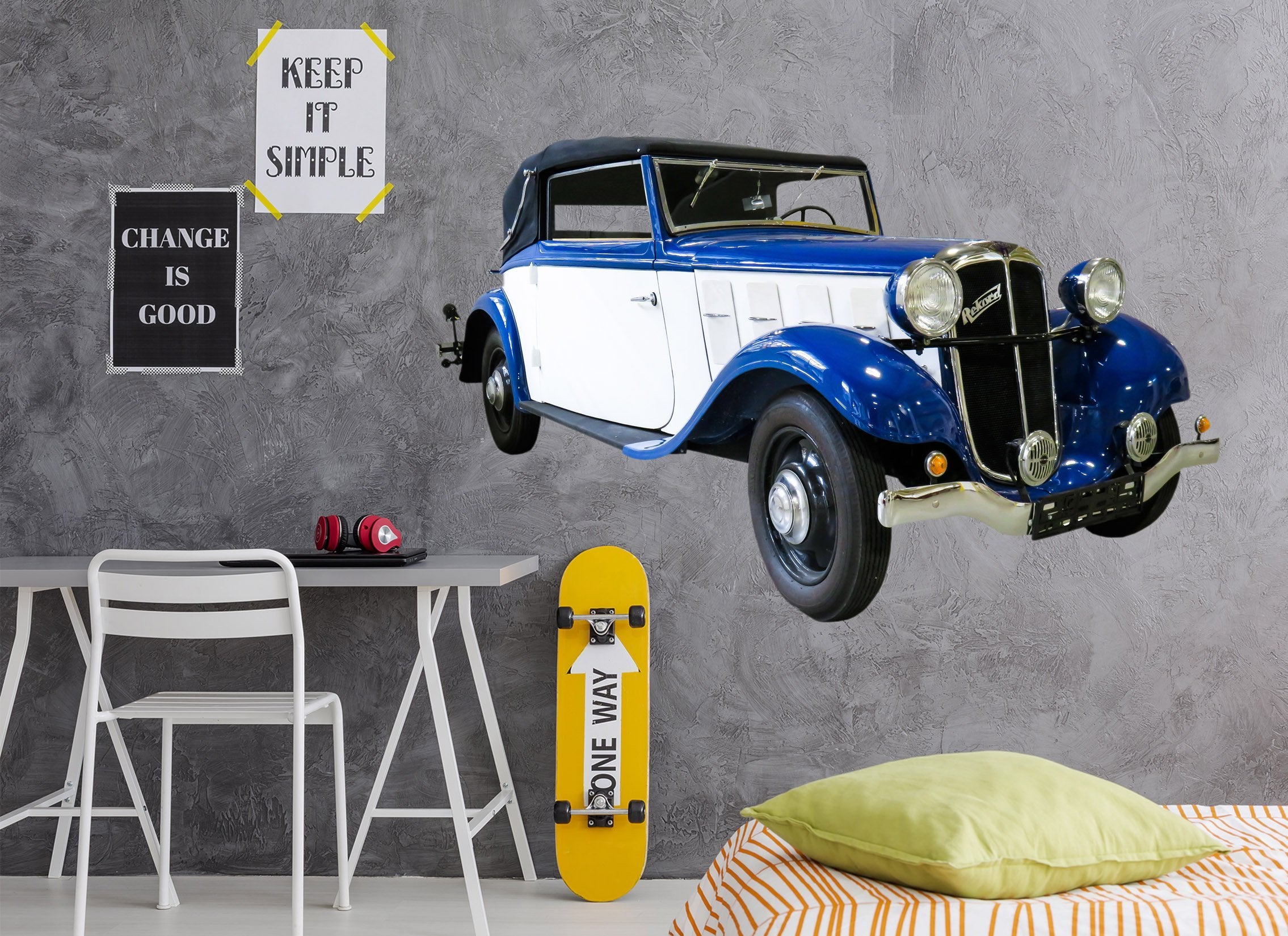 3D Vehicle Blue And White 0254 Vehicles Wallpaper AJ Wallpaper