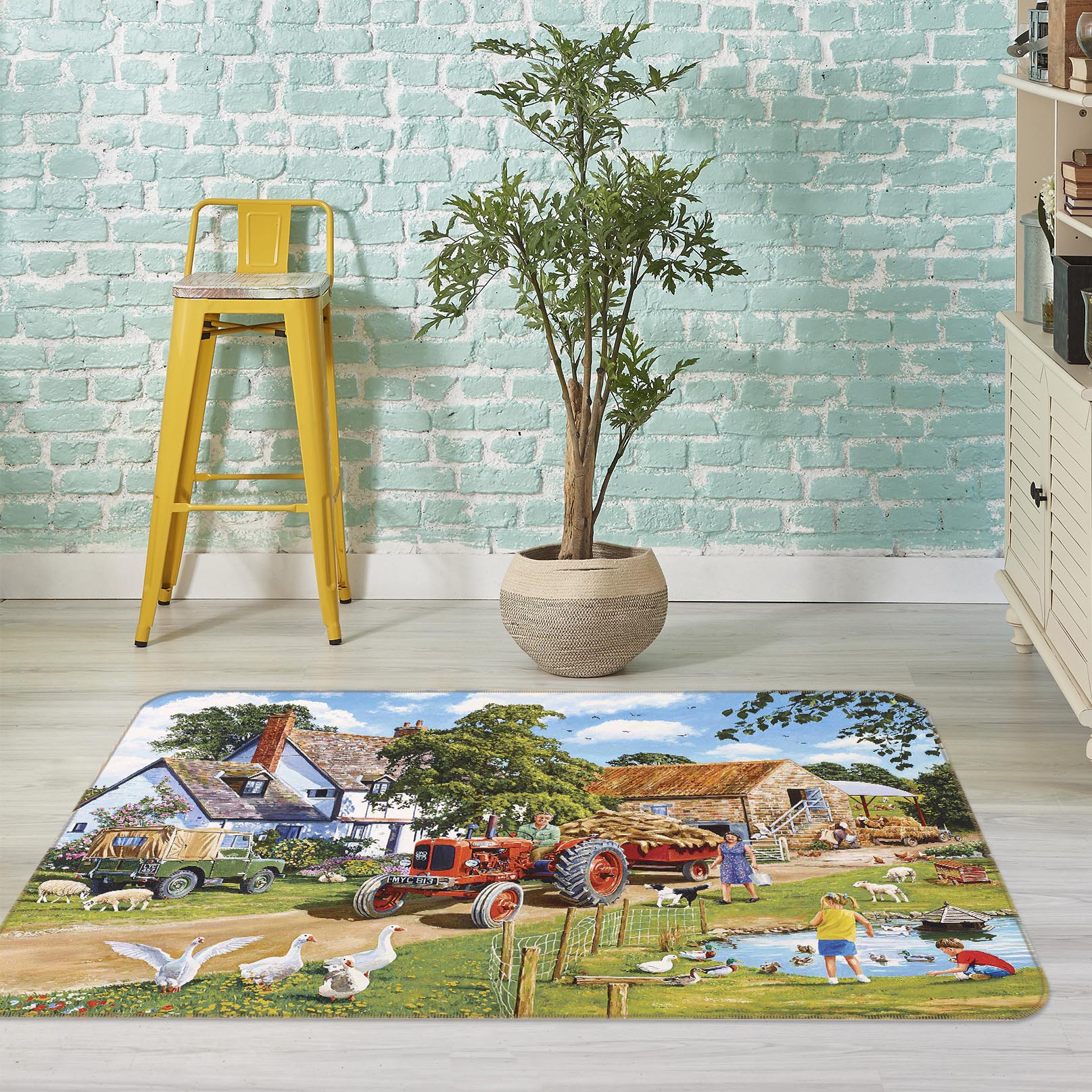 3D Town Scenery 1049 Trevor Mitchell Rug Non Slip Rug Mat