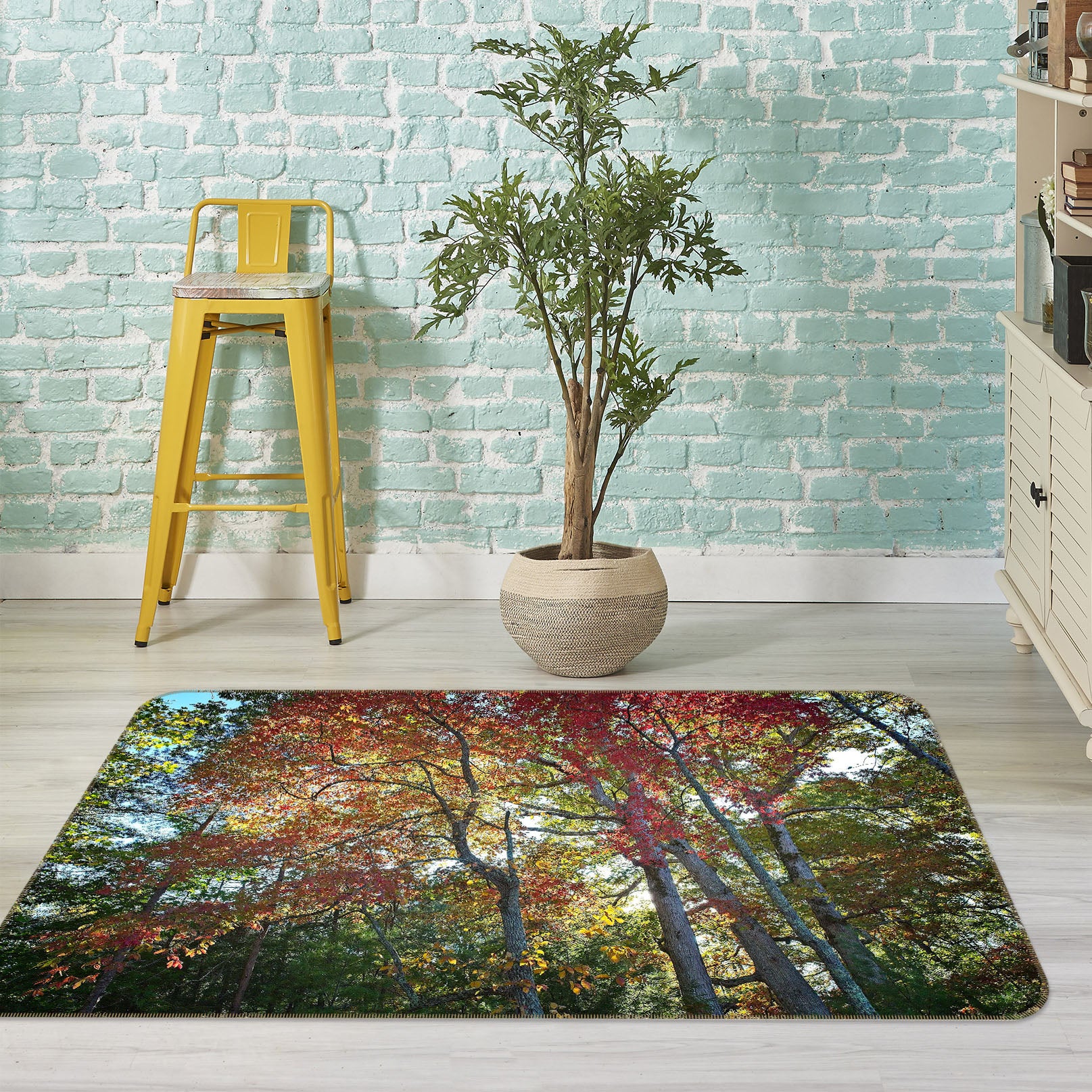 3D Forest Sunlight 1119 Kathy Barefield Rug Non Slip Rug Mat
