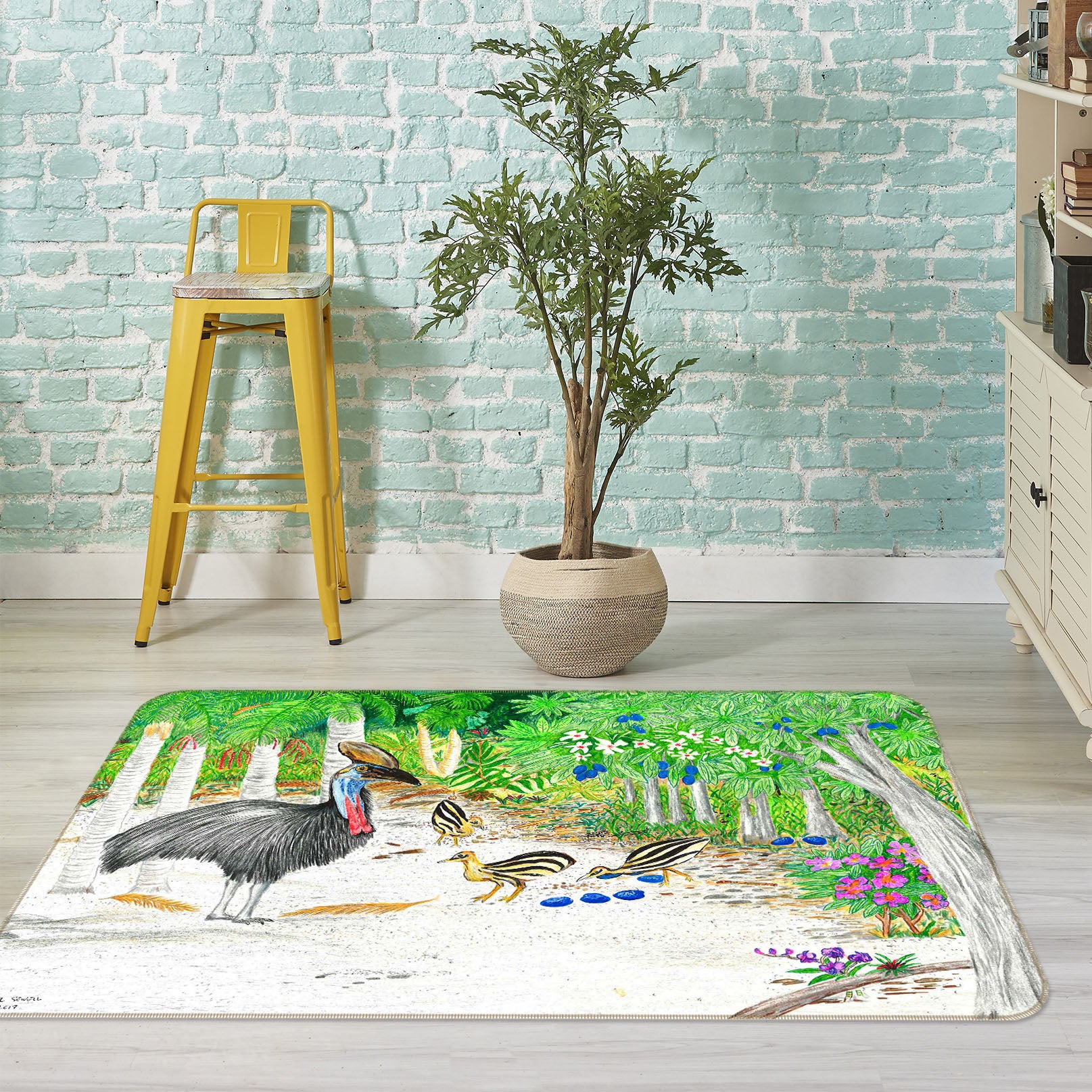 3D Forest Animals 1053 Michael Sewell Rug Non Slip Rug Mat