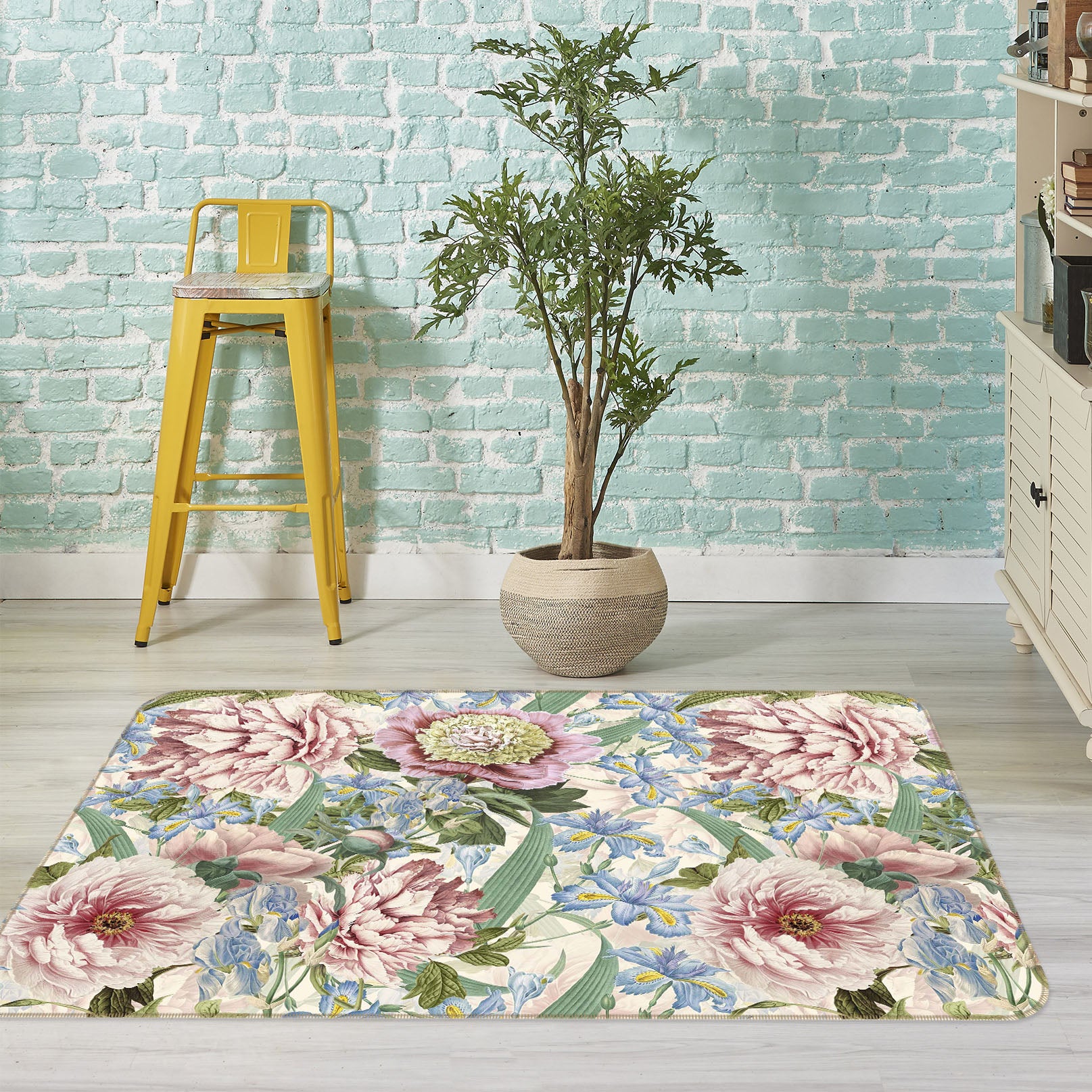 3D Flowers Bloom 173 Uta Naumann Rug Non Slip Rug Mat