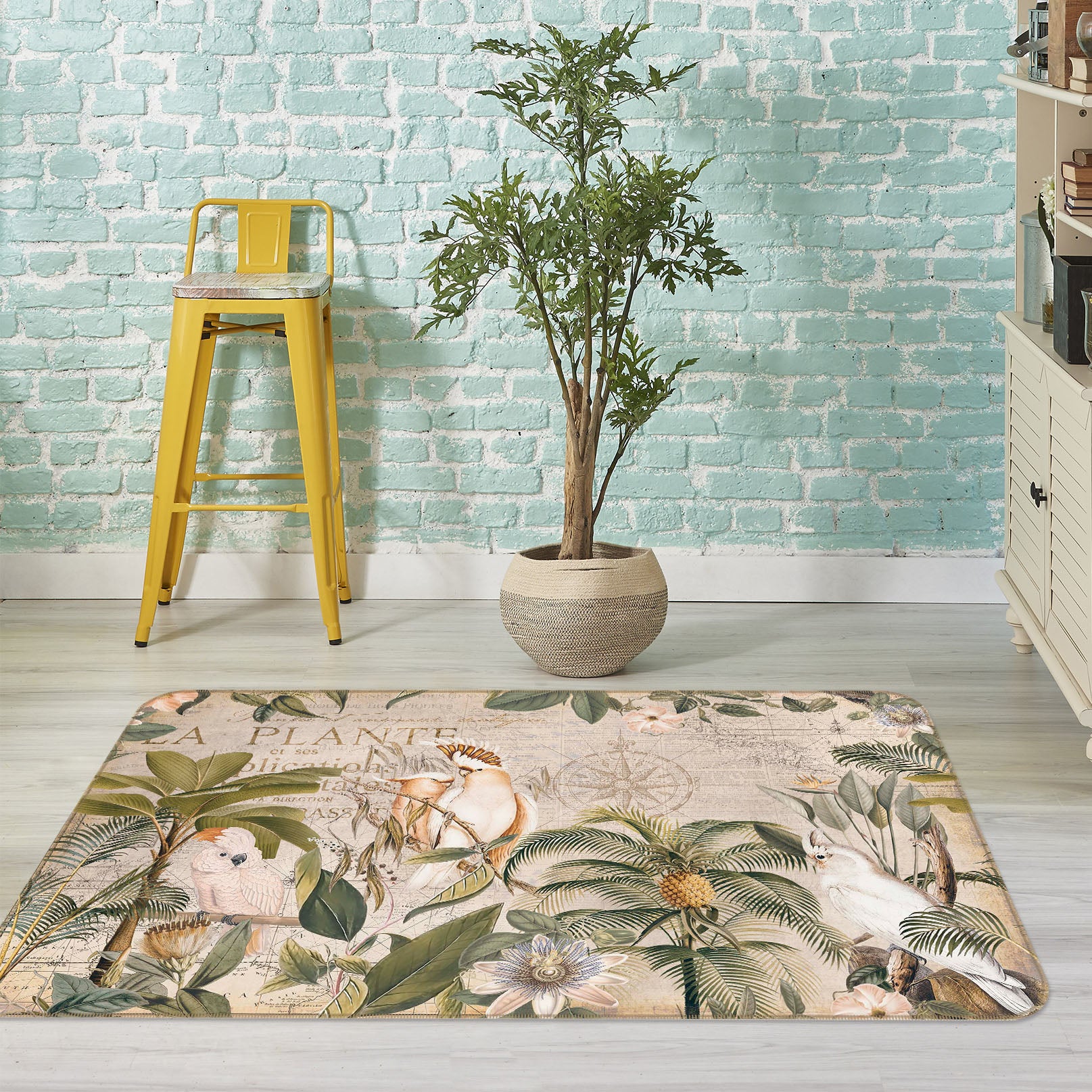 3D Parrot Friend 1043 Andrea haase Rug Non Slip Rug Mat