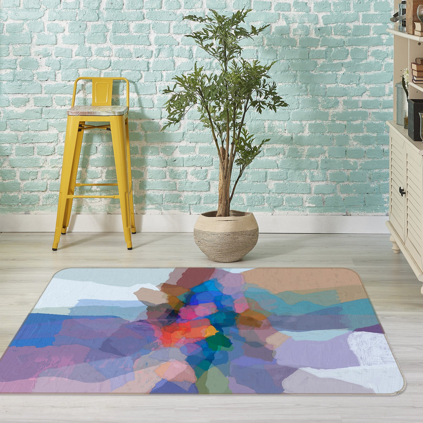 3D Color Pattern 104 Michael Tienhaara Rug Non Slip Rug Mat
