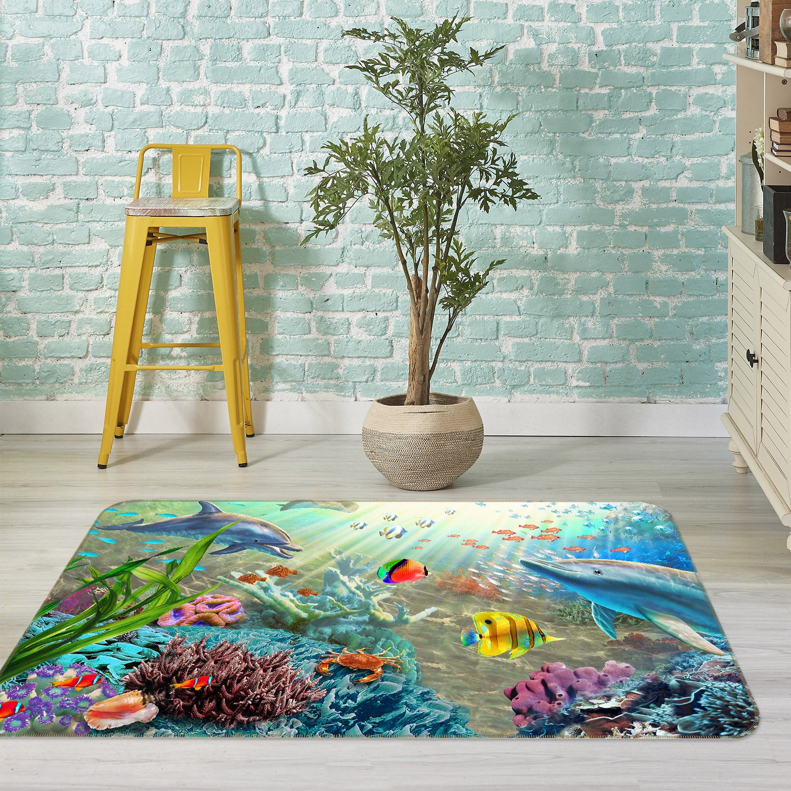 3D Color Ocean 1062 Adrian Chesterman Rug Non Slip Rug Mat