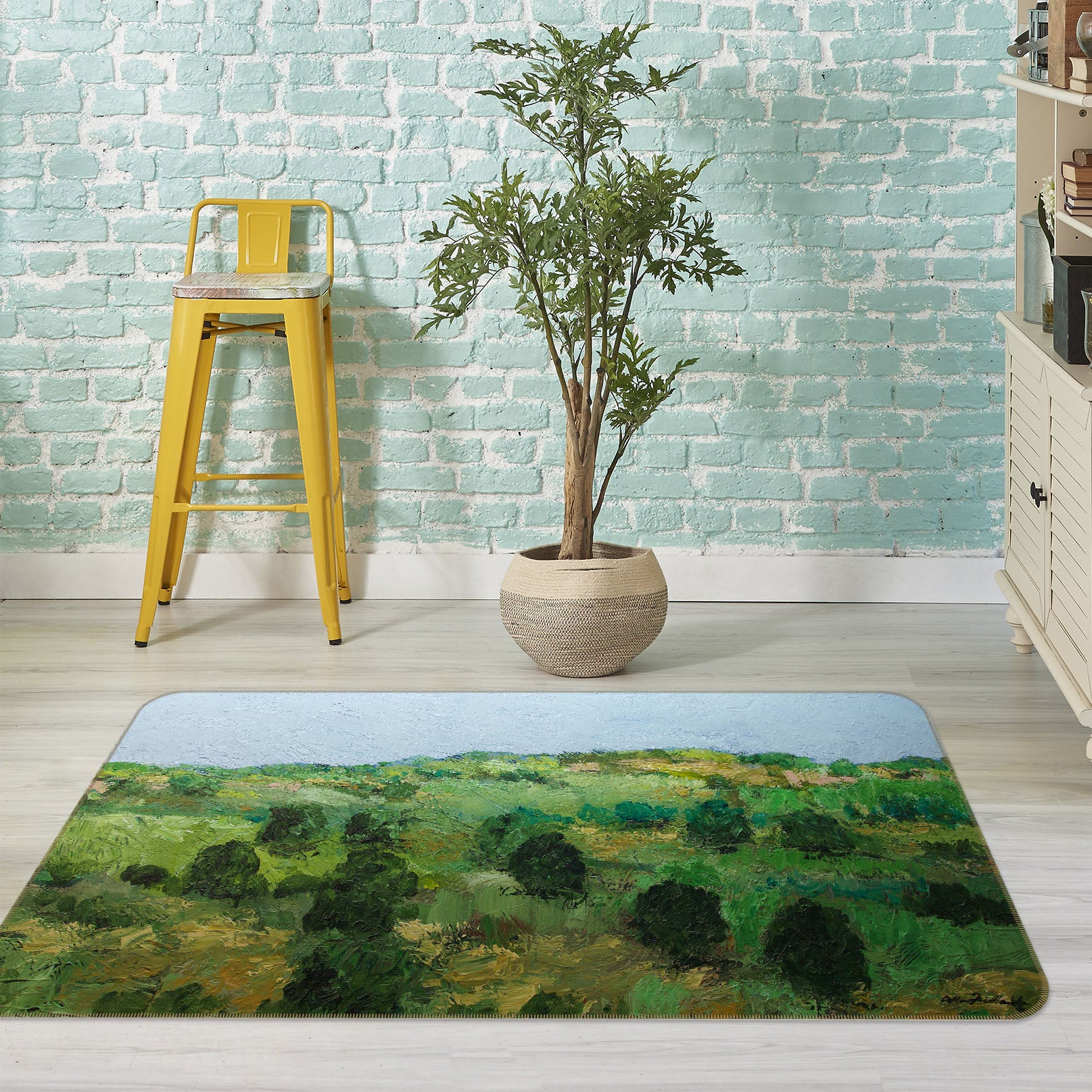 3D Field Tree 1071 Allan P. Friedlander Rug Non Slip Rug Mat
